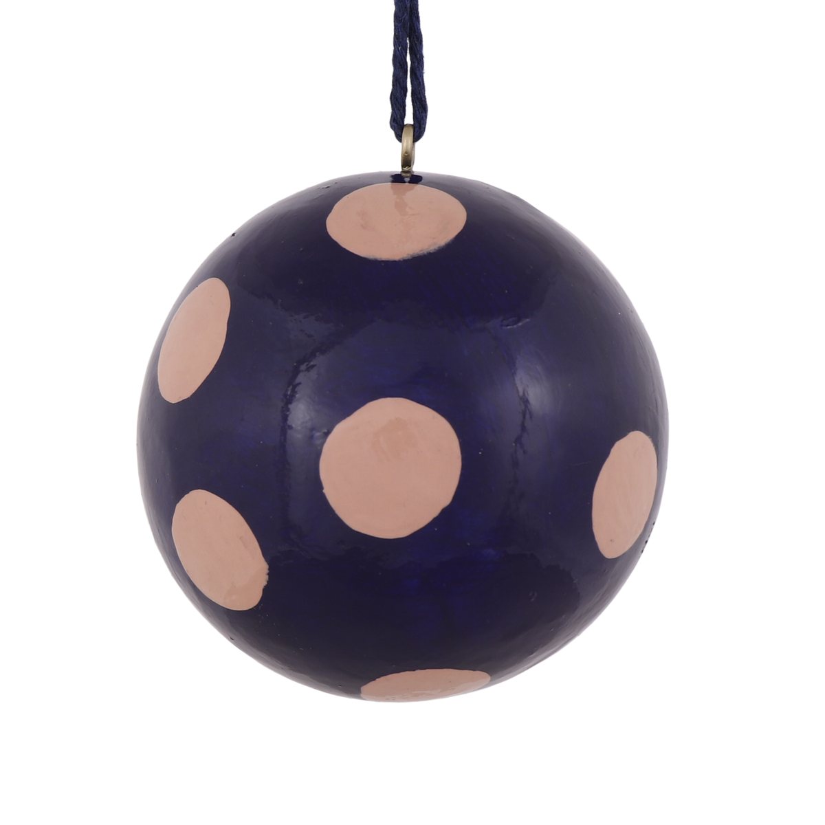 Polka Dot Papier Mache Bauble