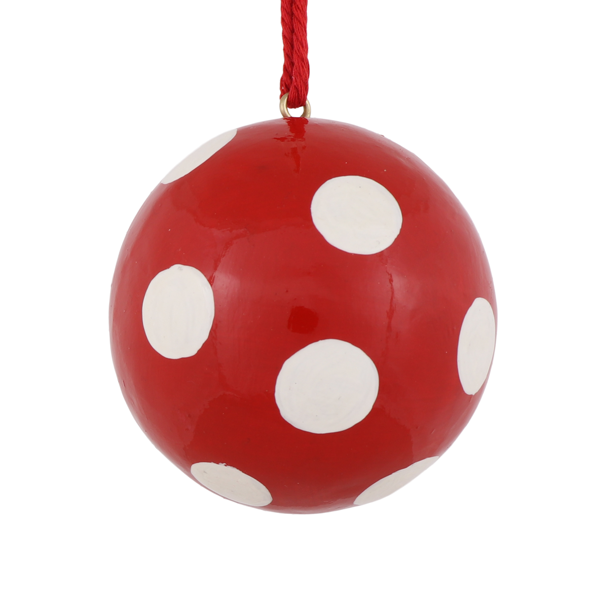 Polka Dot Papier Mache Bauble