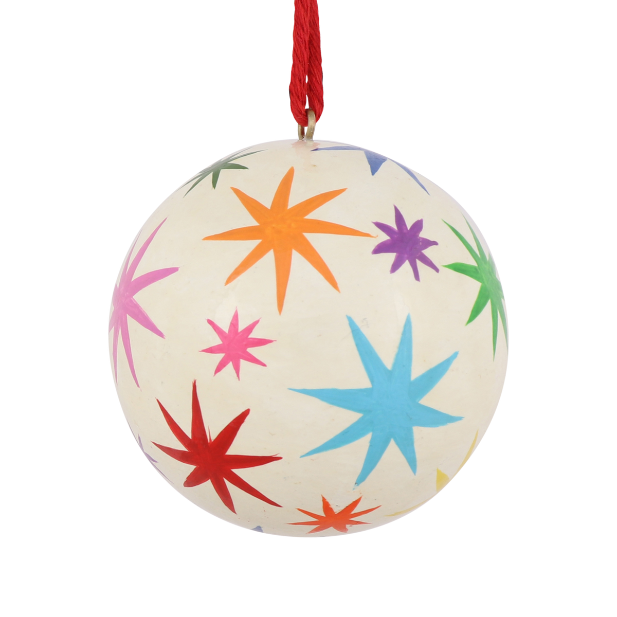 Multi Stars Papier Mache Bauble