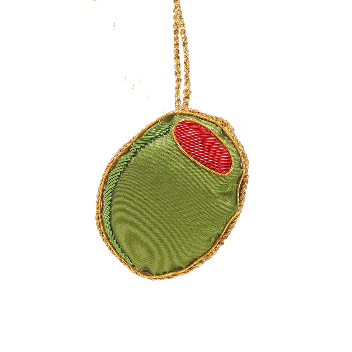 Olive Embroidered Decoration
