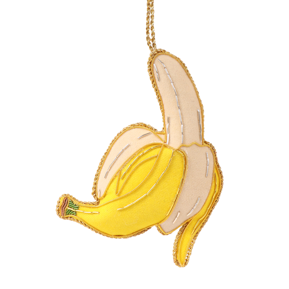 Split Banana Embroidered Decoration