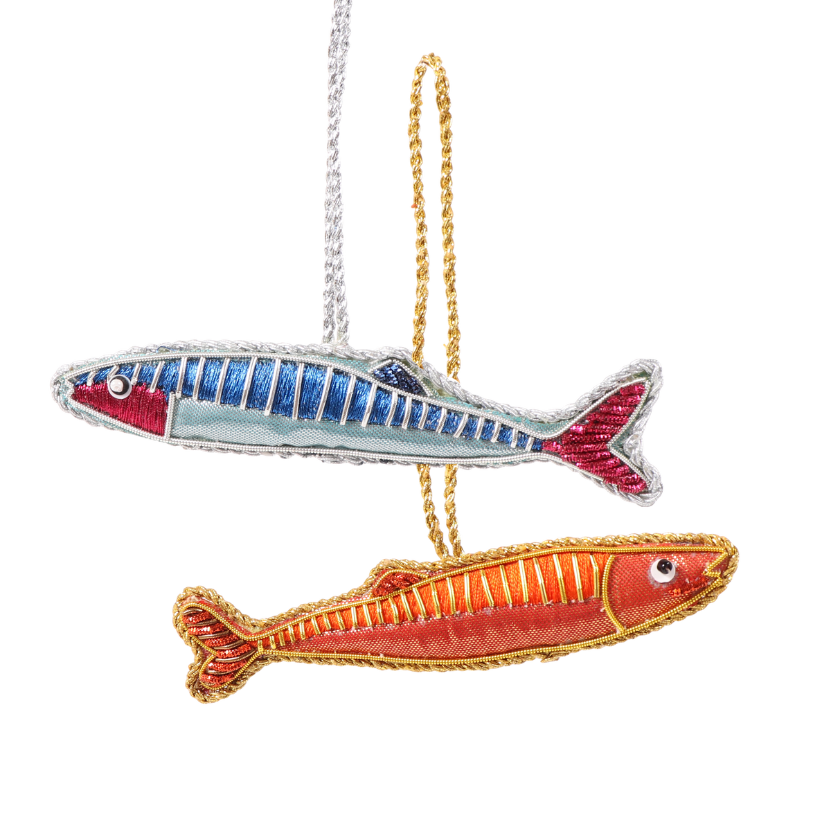 Sardine Fish Pair Embroidered Decoration