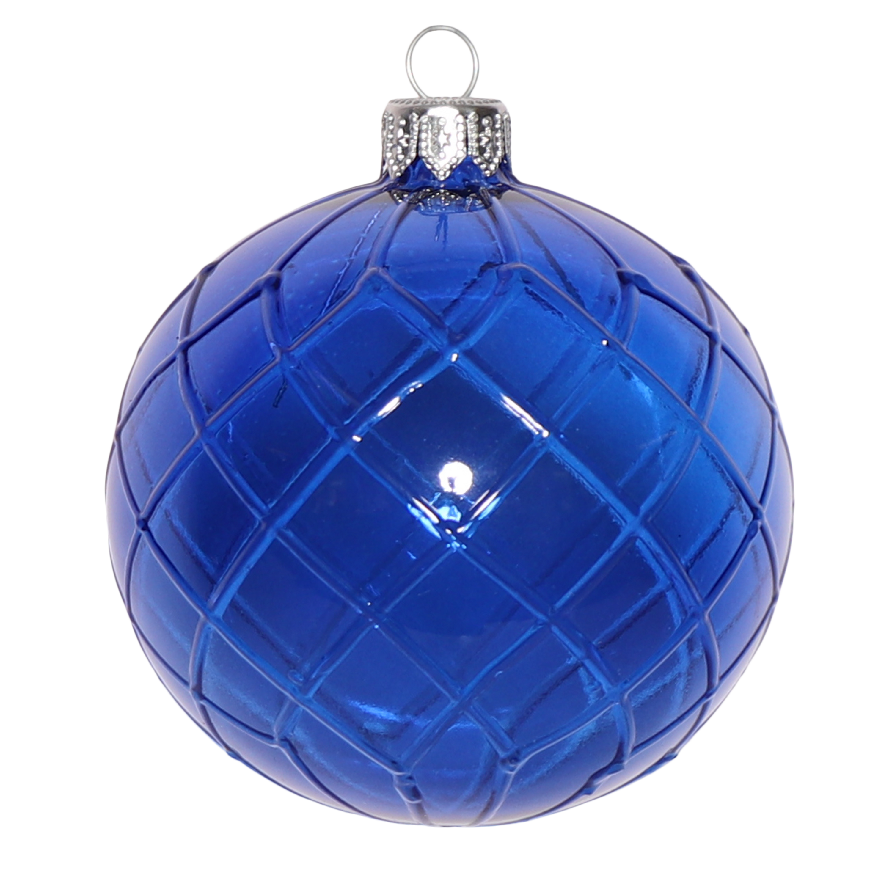 Cut Glass Style Bauble and Horizontal Bauble, 8cm
