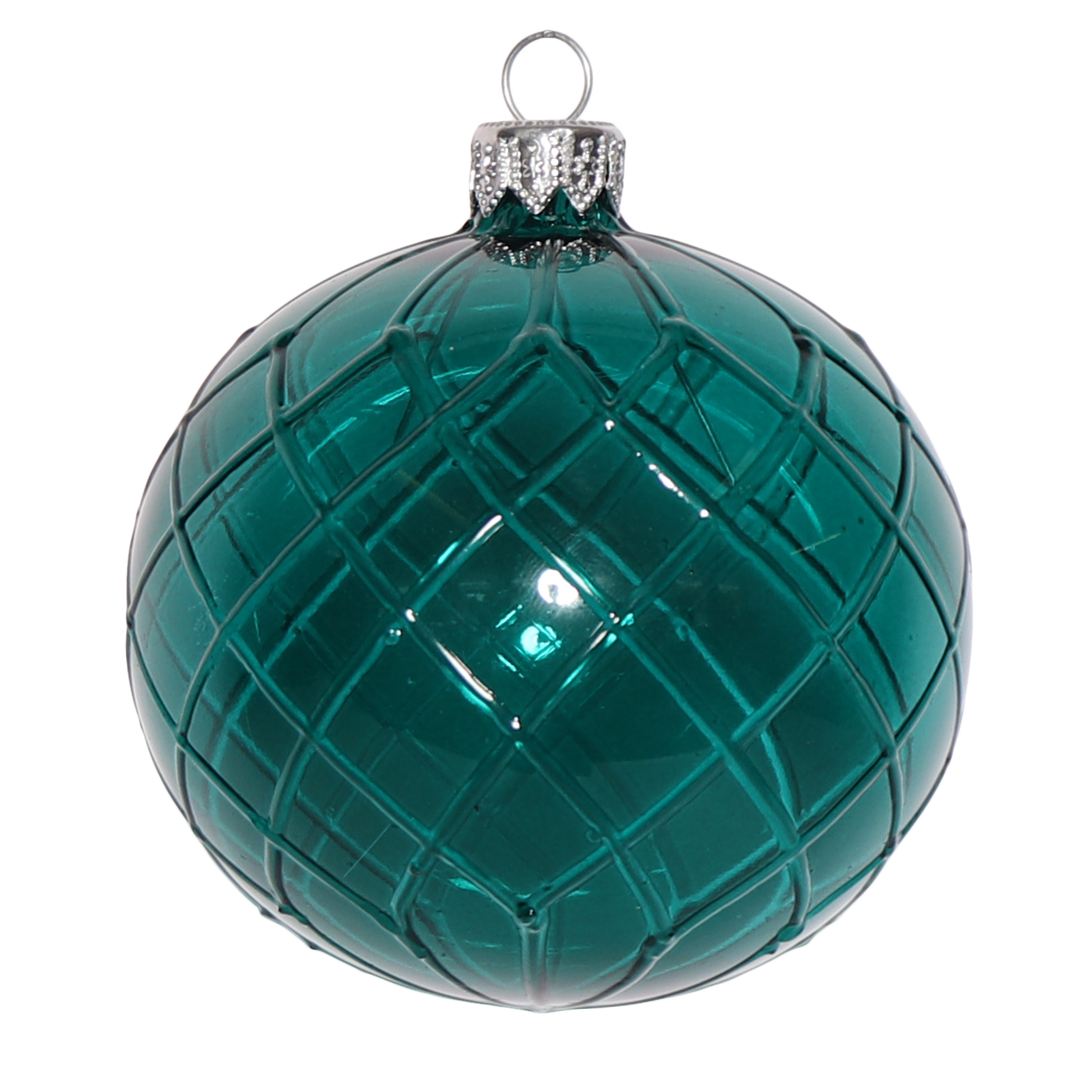 Cut Glass Style Bauble and Horizontal Bauble, 8cm