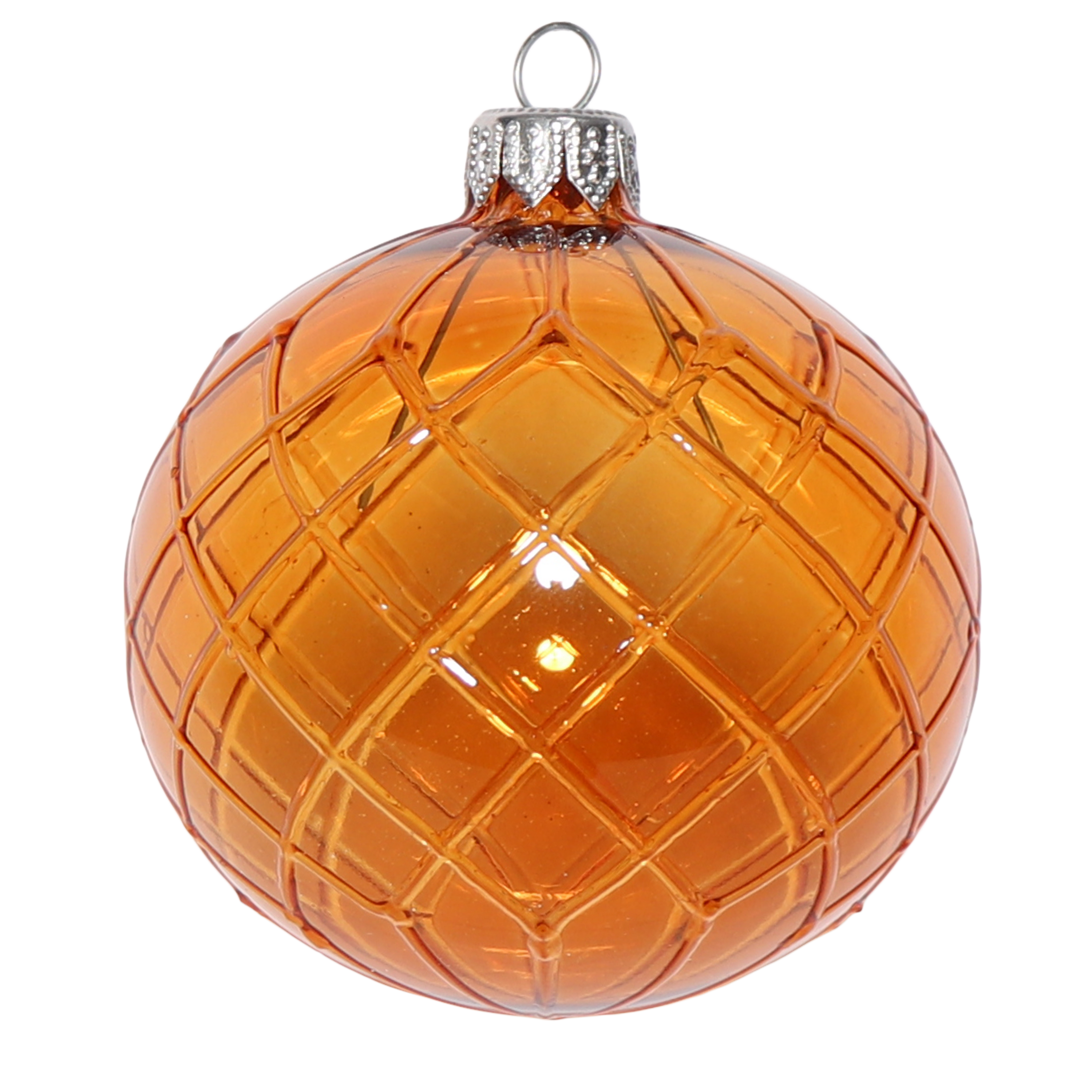 Cut Glass Style Bauble and Horizontal Bauble, 8cm