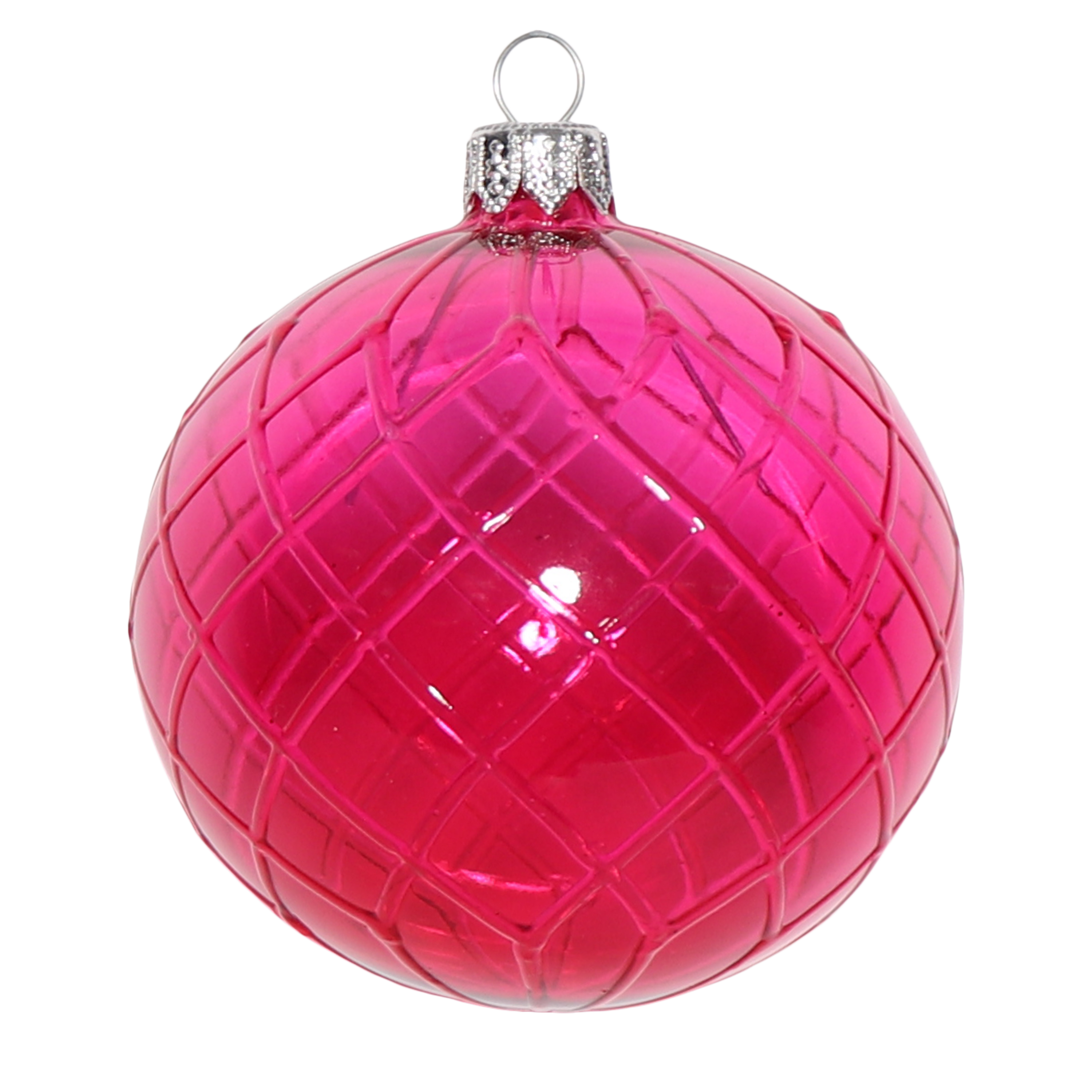 Cut Glass Style Bauble and Horizontal Bauble, 8cm
