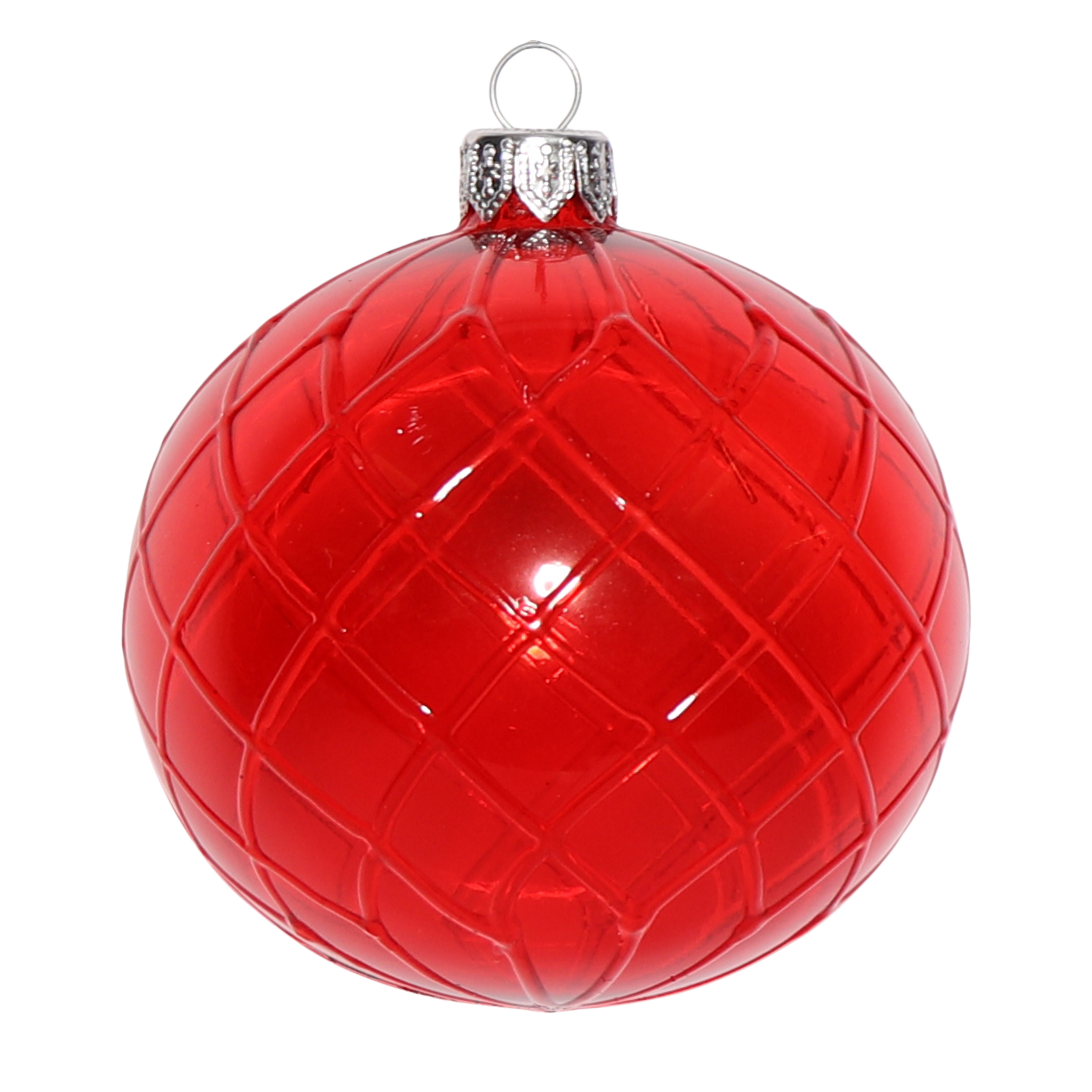 Cut Glass Style Bauble and Horizontal Bauble, 8cm