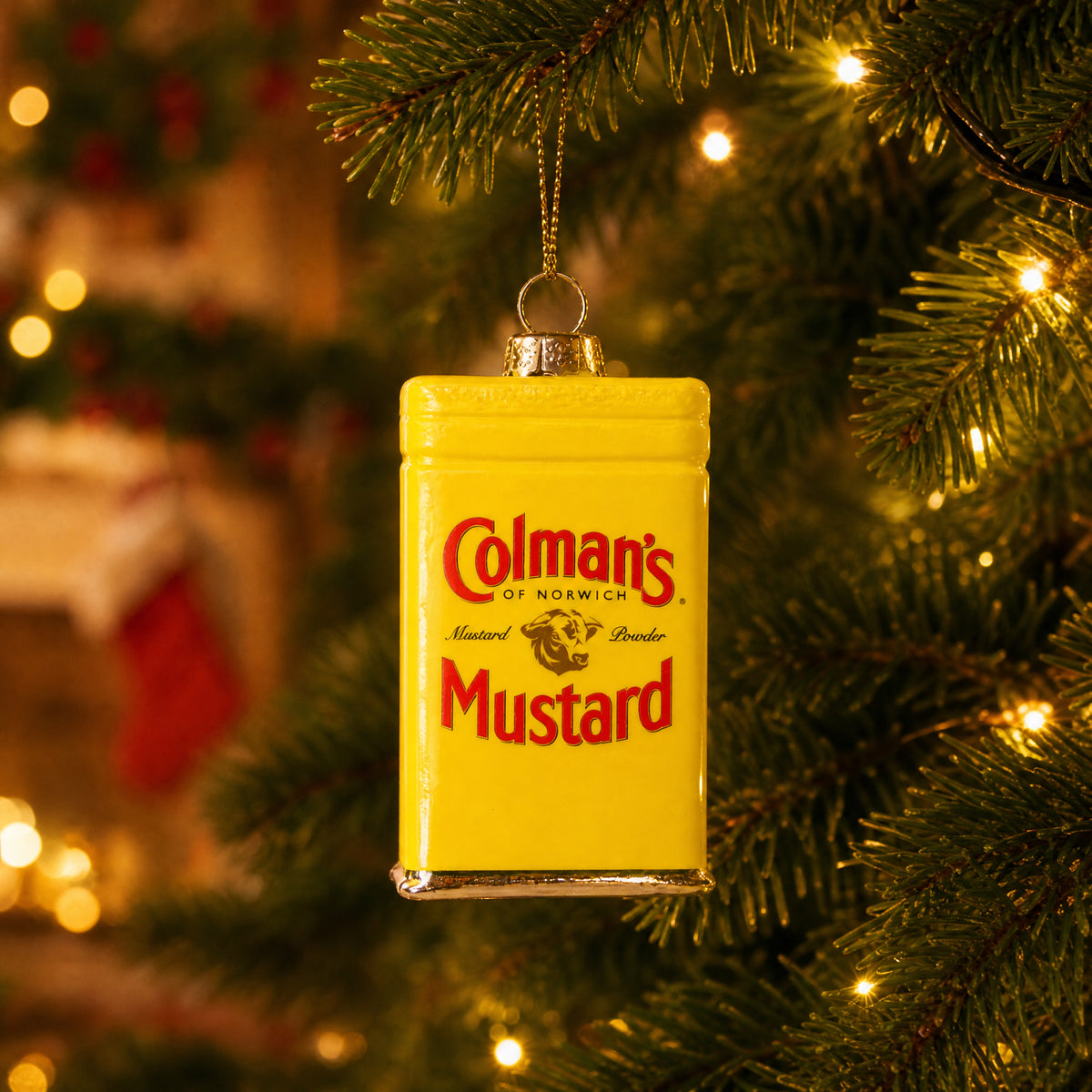 Colmans Mustard Tin Glass Decoration
