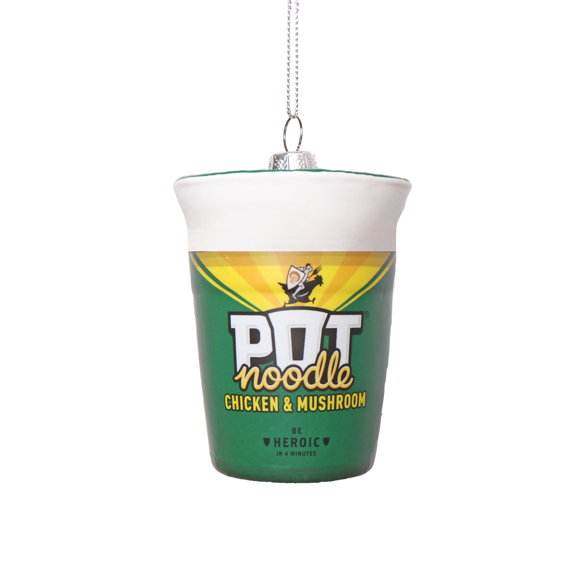 Pot Noodle Chicken & Mushroom Glass Decoration