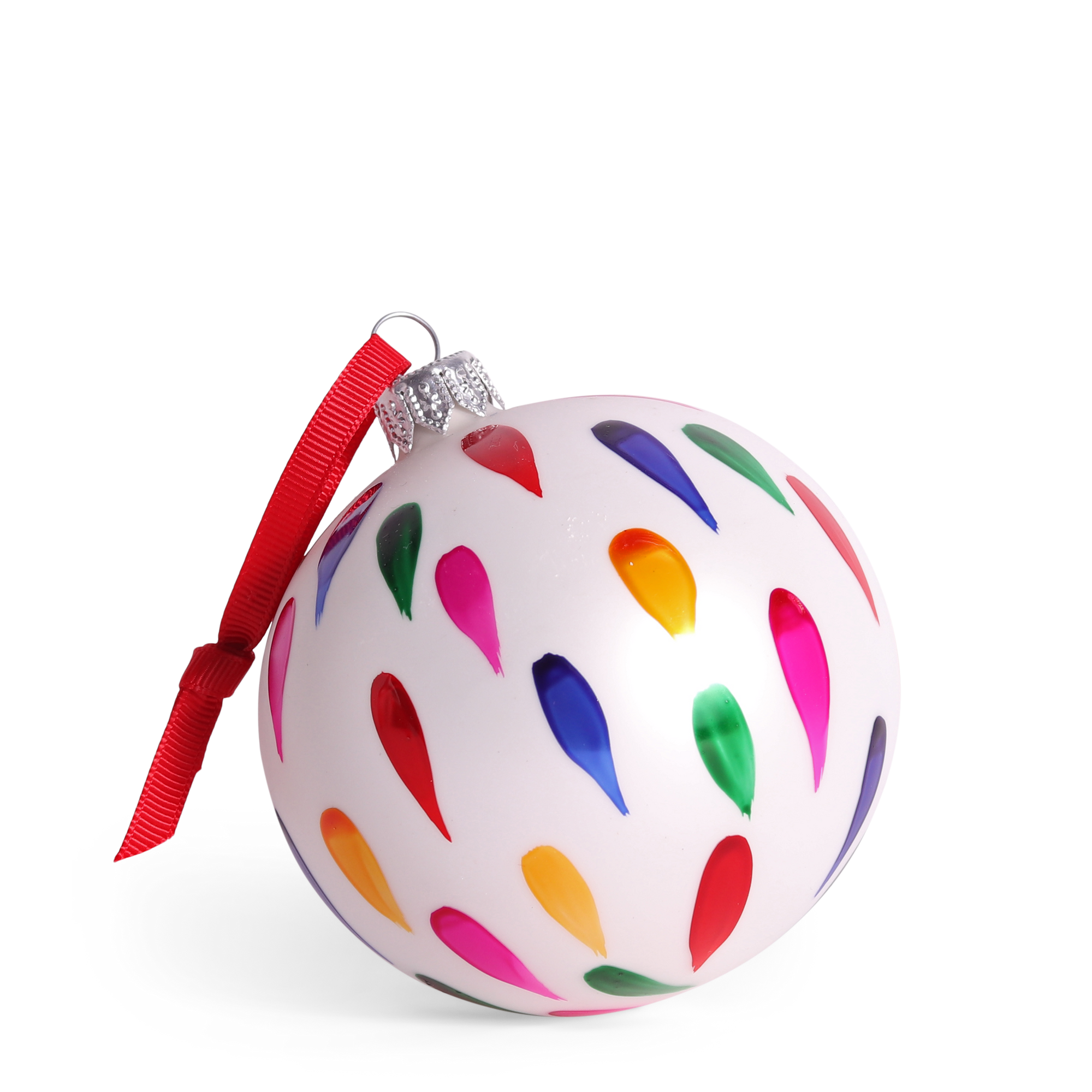 Drip Bauble, 8cm Multi