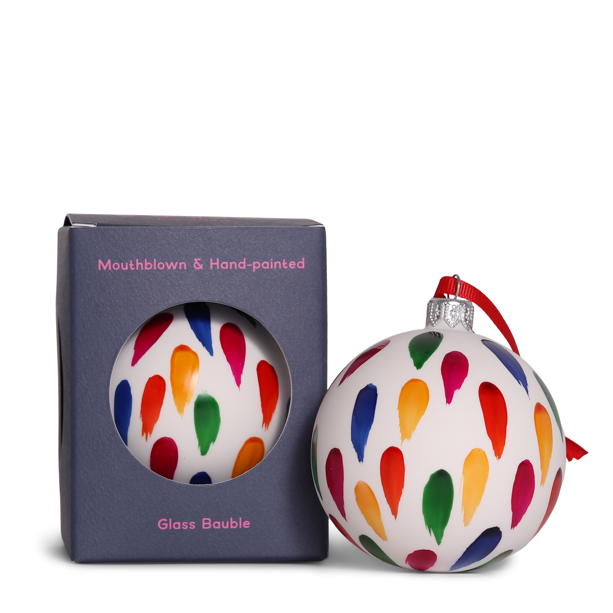Drip Bauble, 8cm Multi
