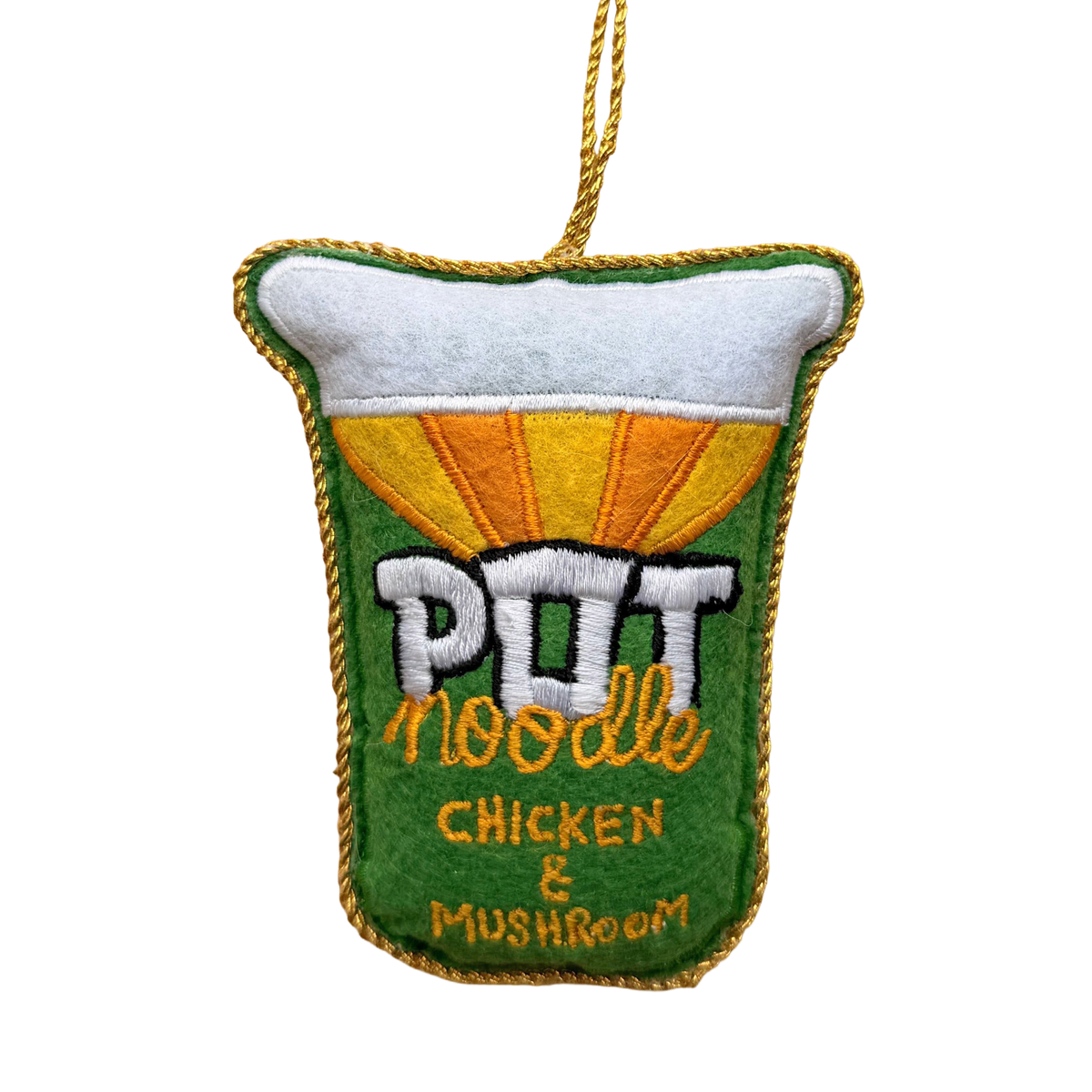 Pot Noodle Chicken & Mushroom Embroidered Decoration