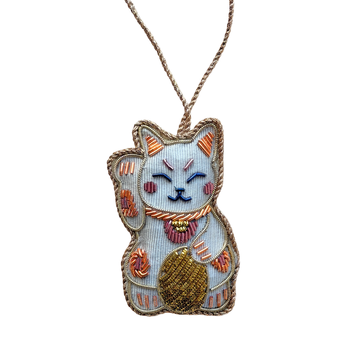 Lucky Cat Embroidered Decoration