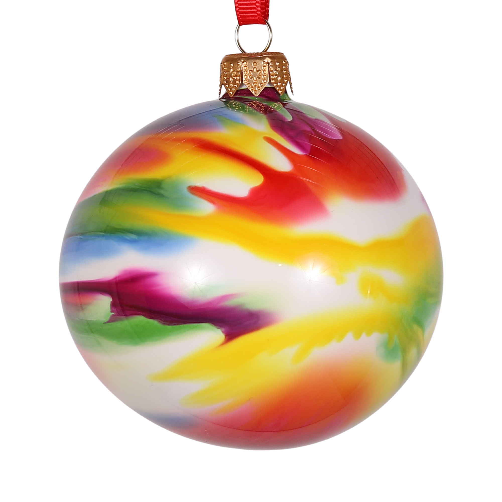 Marble Rainbow Effect Bauble, 8cm