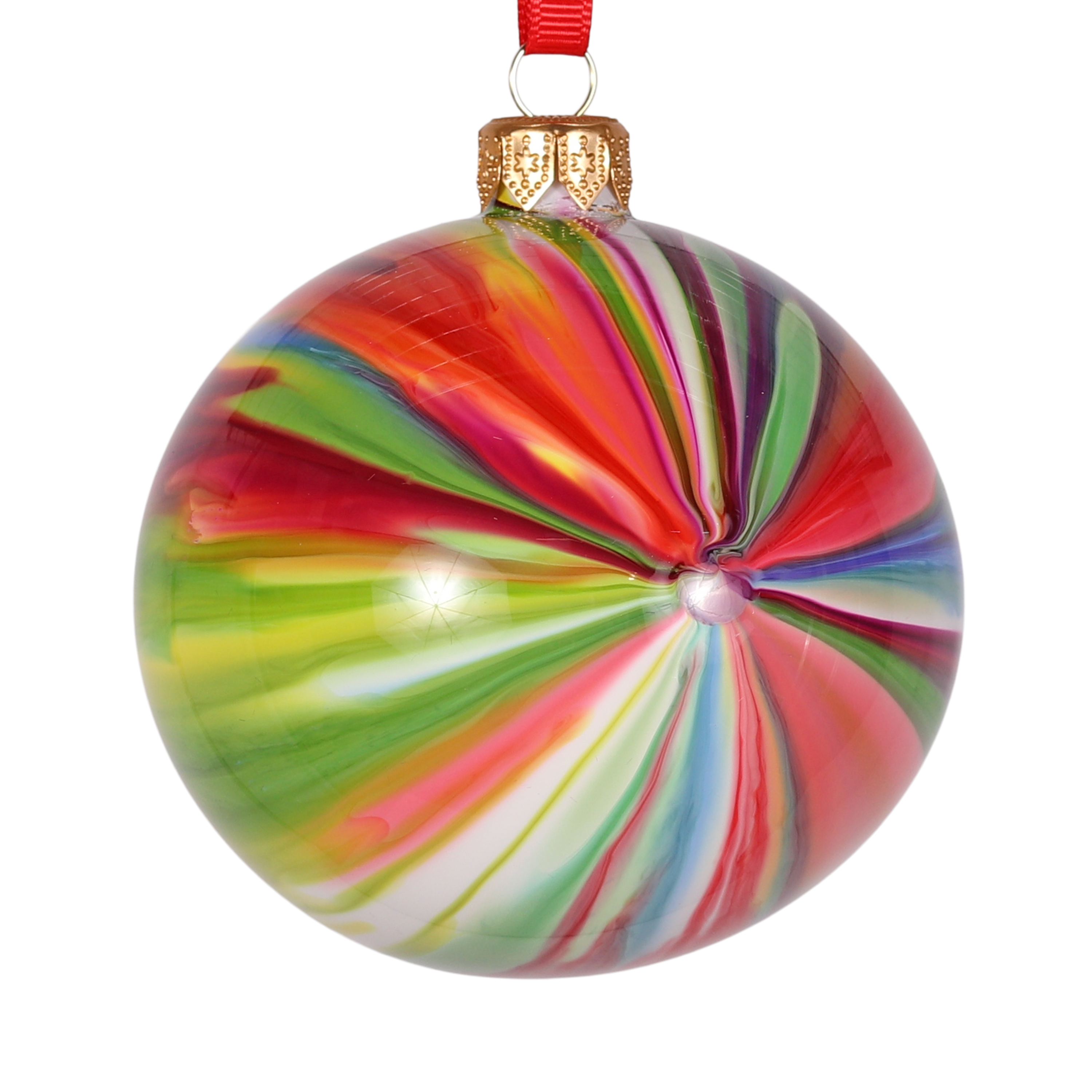 Marble Rainbow Effect Bauble, 8cm