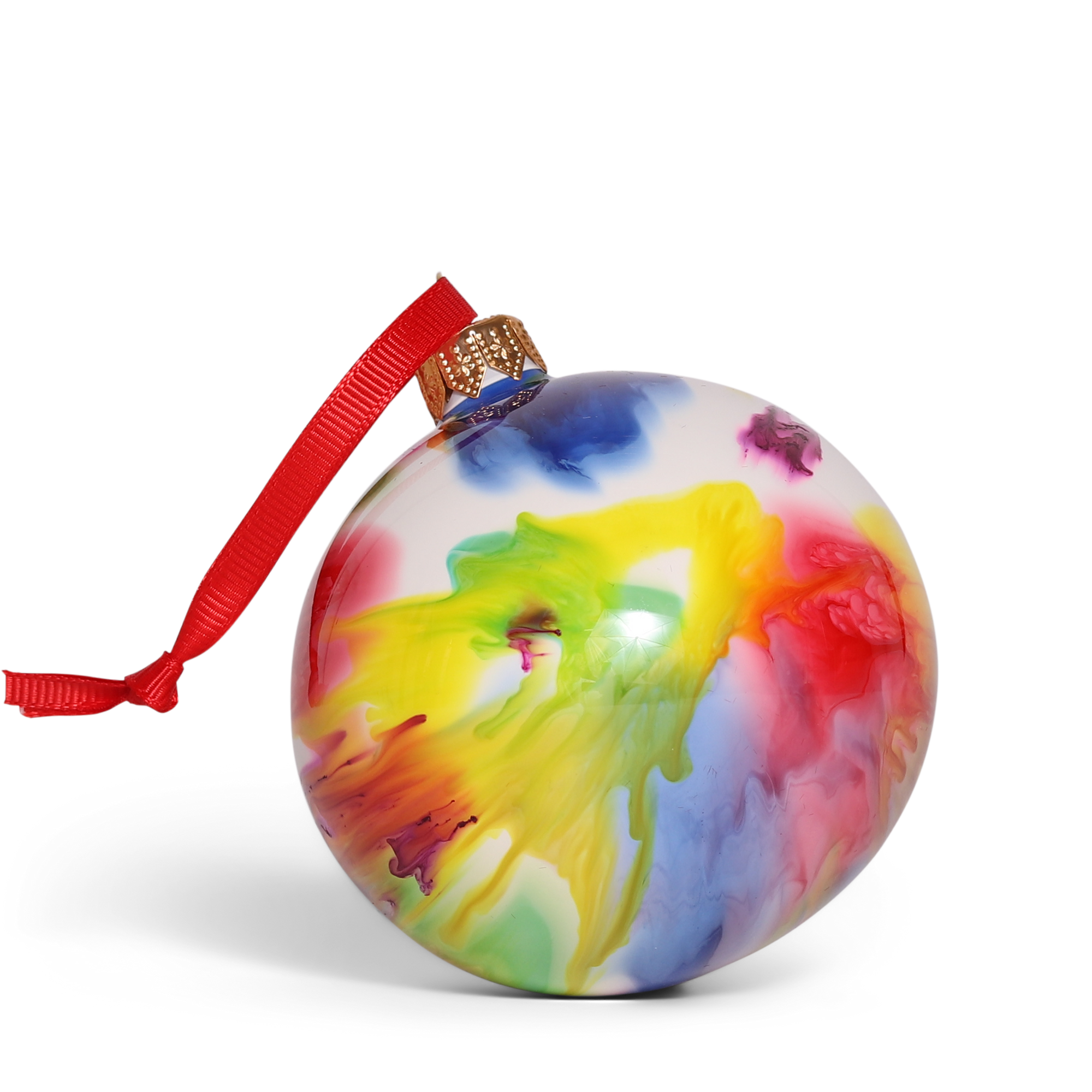 Marble Rainbow Effect Bauble, 8cm