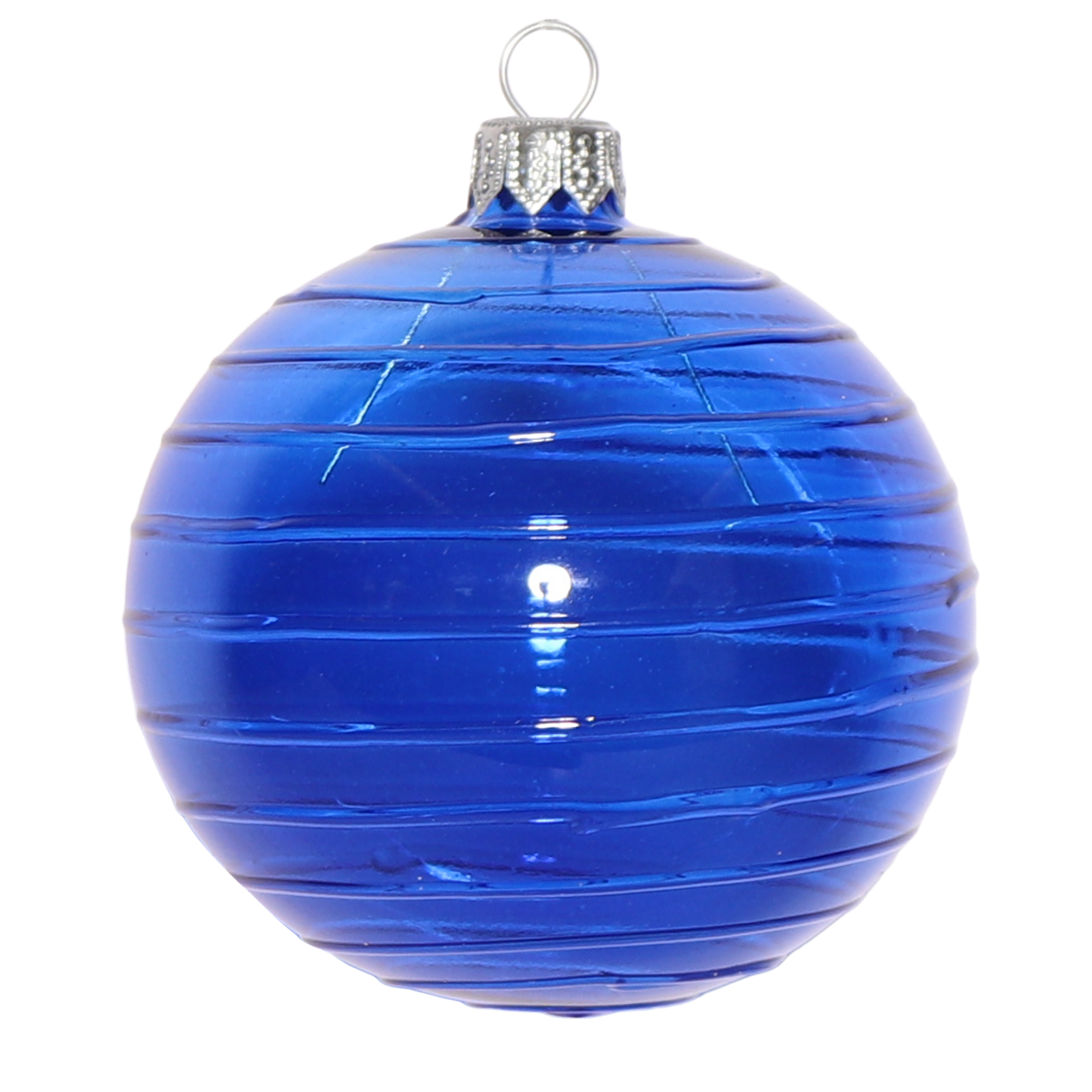 Cut Glass Style Bauble and Horizontal Bauble, 8cm