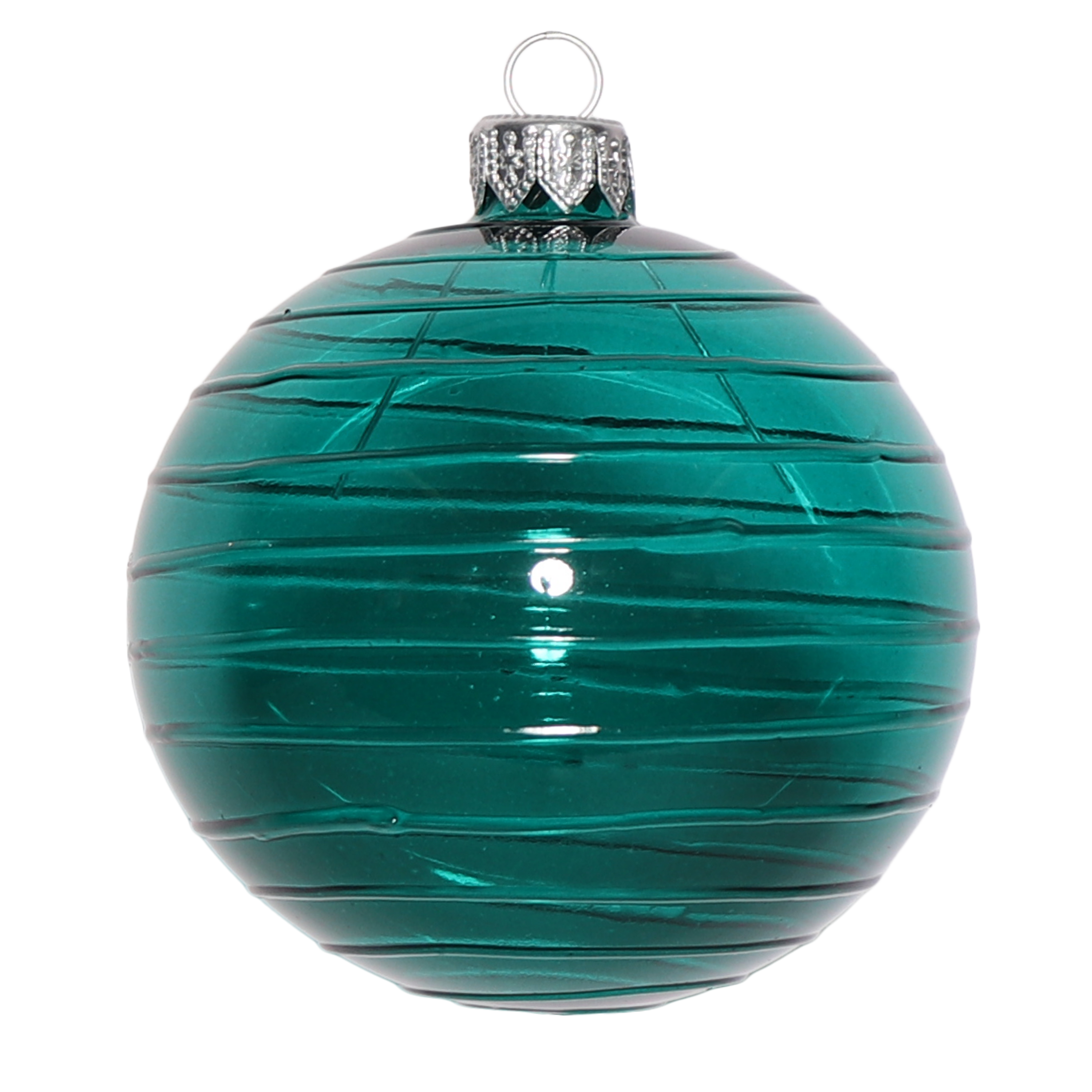Cut Glass Style Bauble and Horizontal Bauble, 8cm