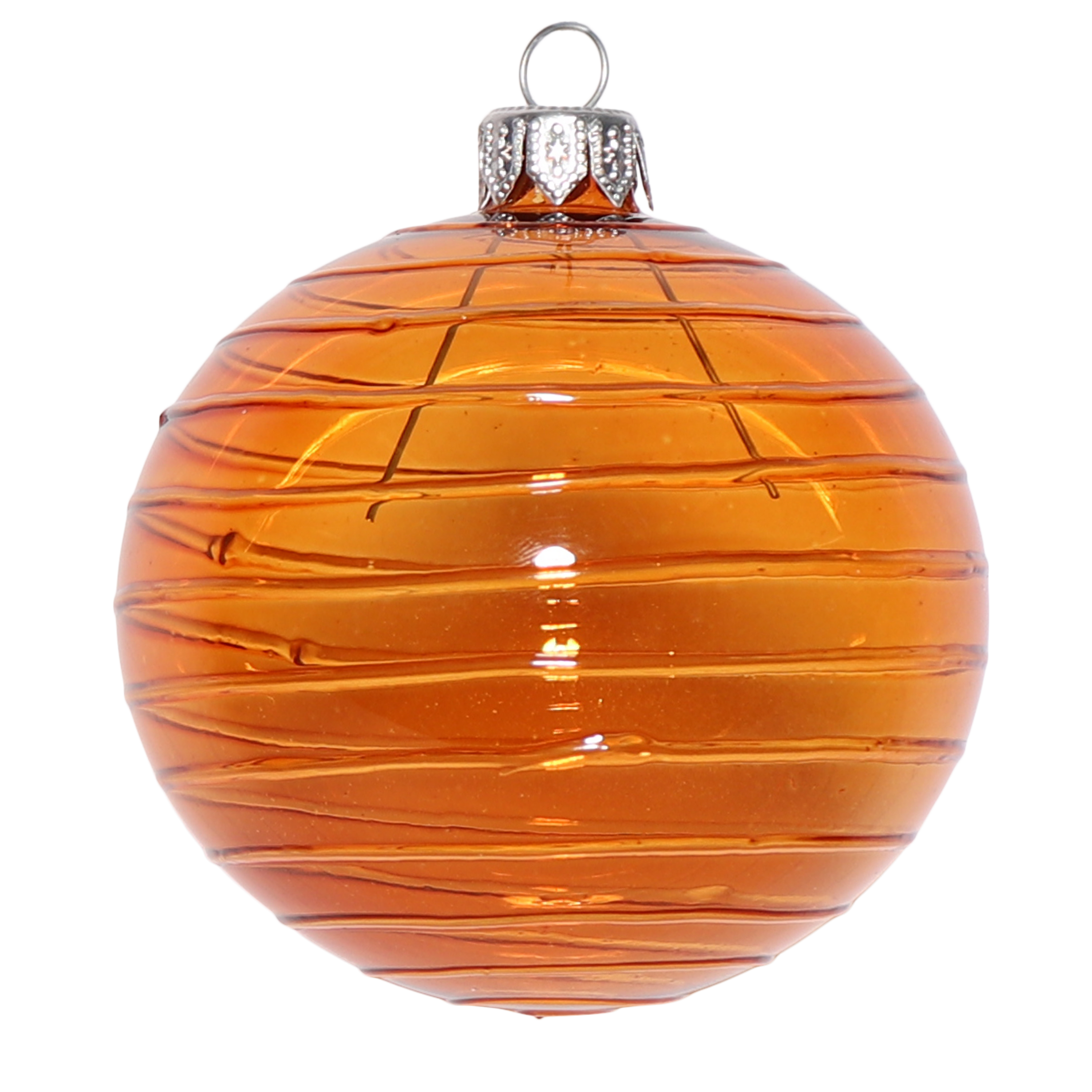 Cut Glass Style Bauble and Horizontal Bauble, 8cm