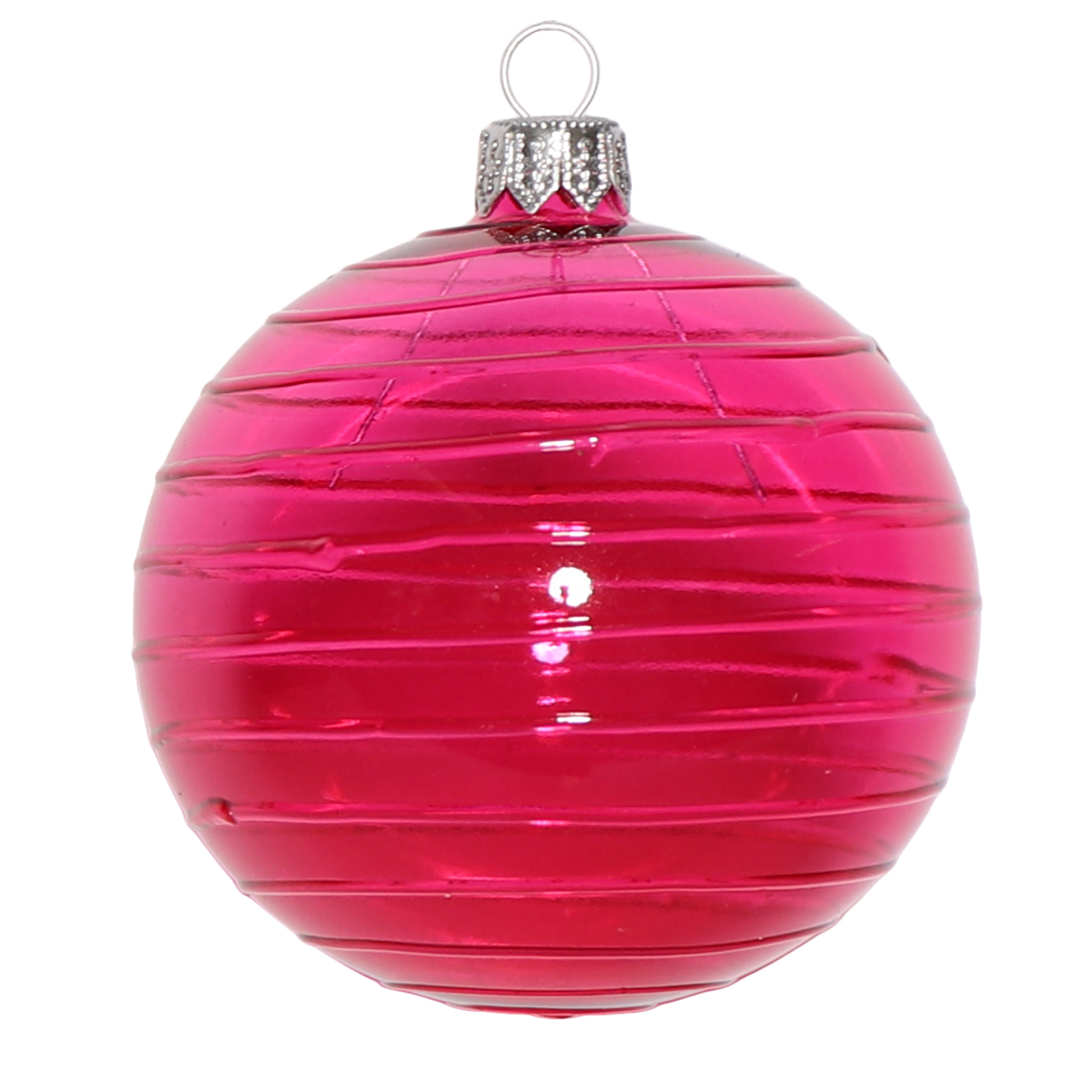 Cut Glass Style Bauble and Horizontal Bauble, 8cm