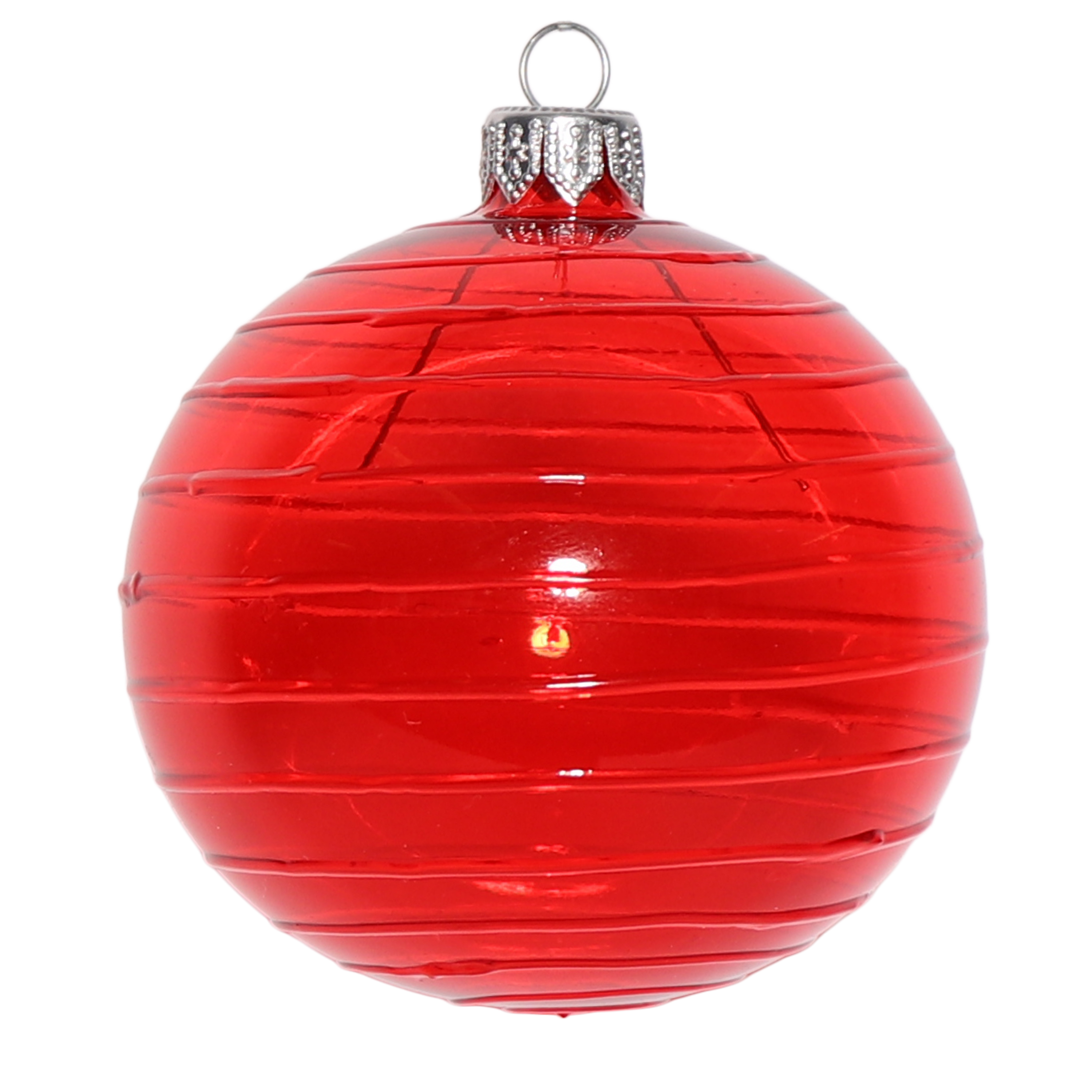 Cut Glass Style Bauble and Horizontal Bauble, 8cm