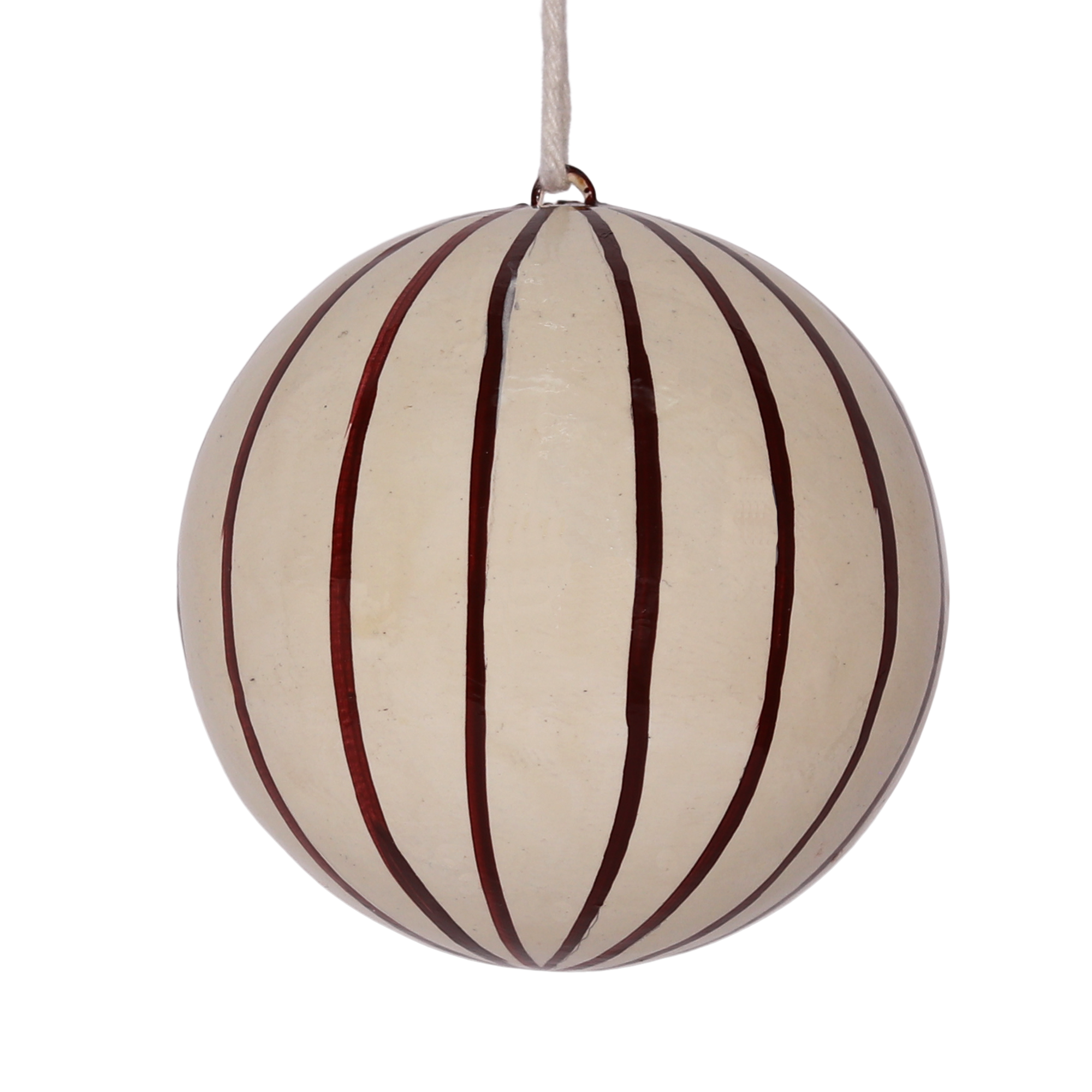 Fine Stripe Papier Mâché Bauble