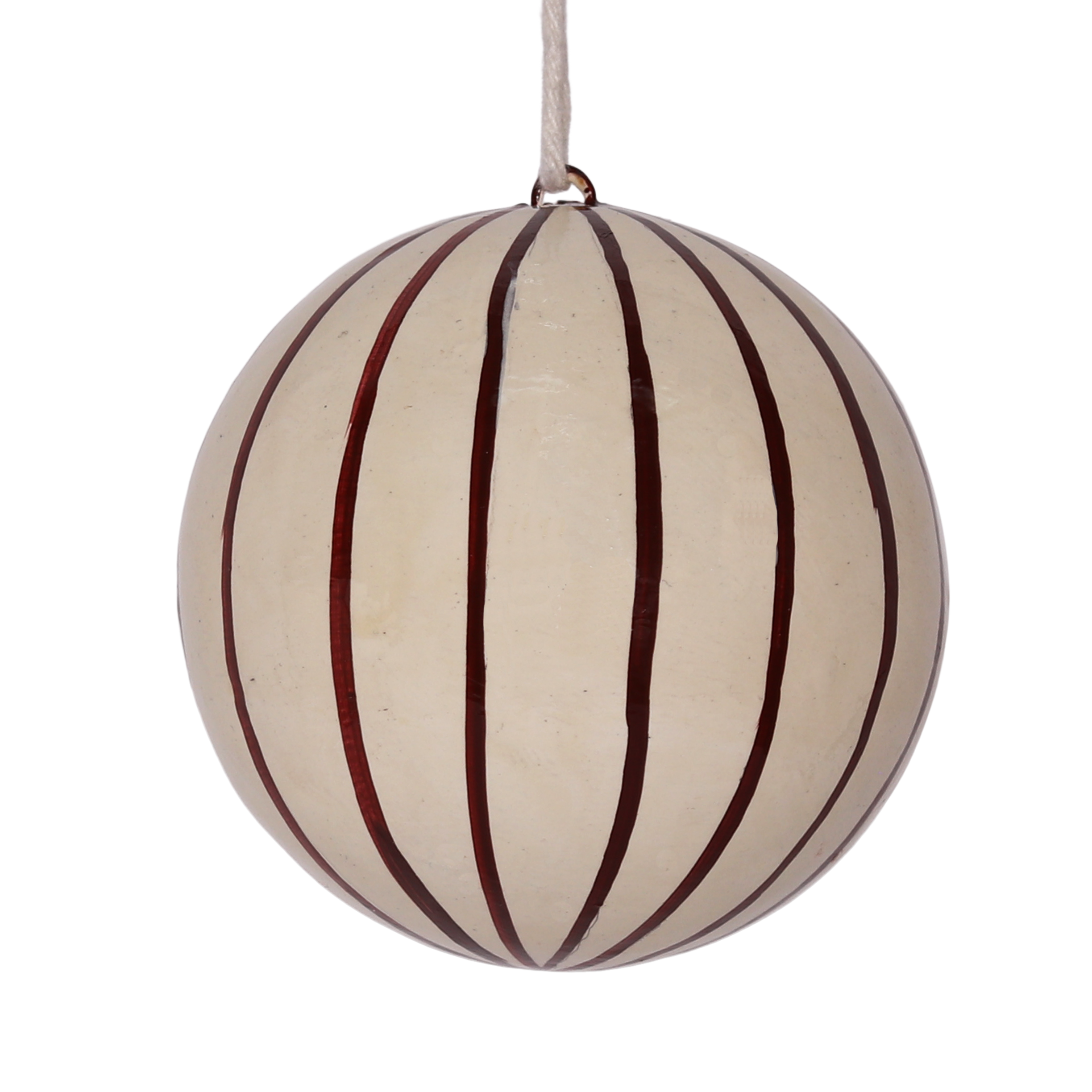 Fine Stripe Papier Mâché Bauble