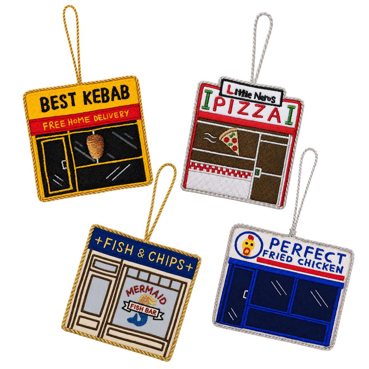 Takeaway Shop Embroidered Decoration