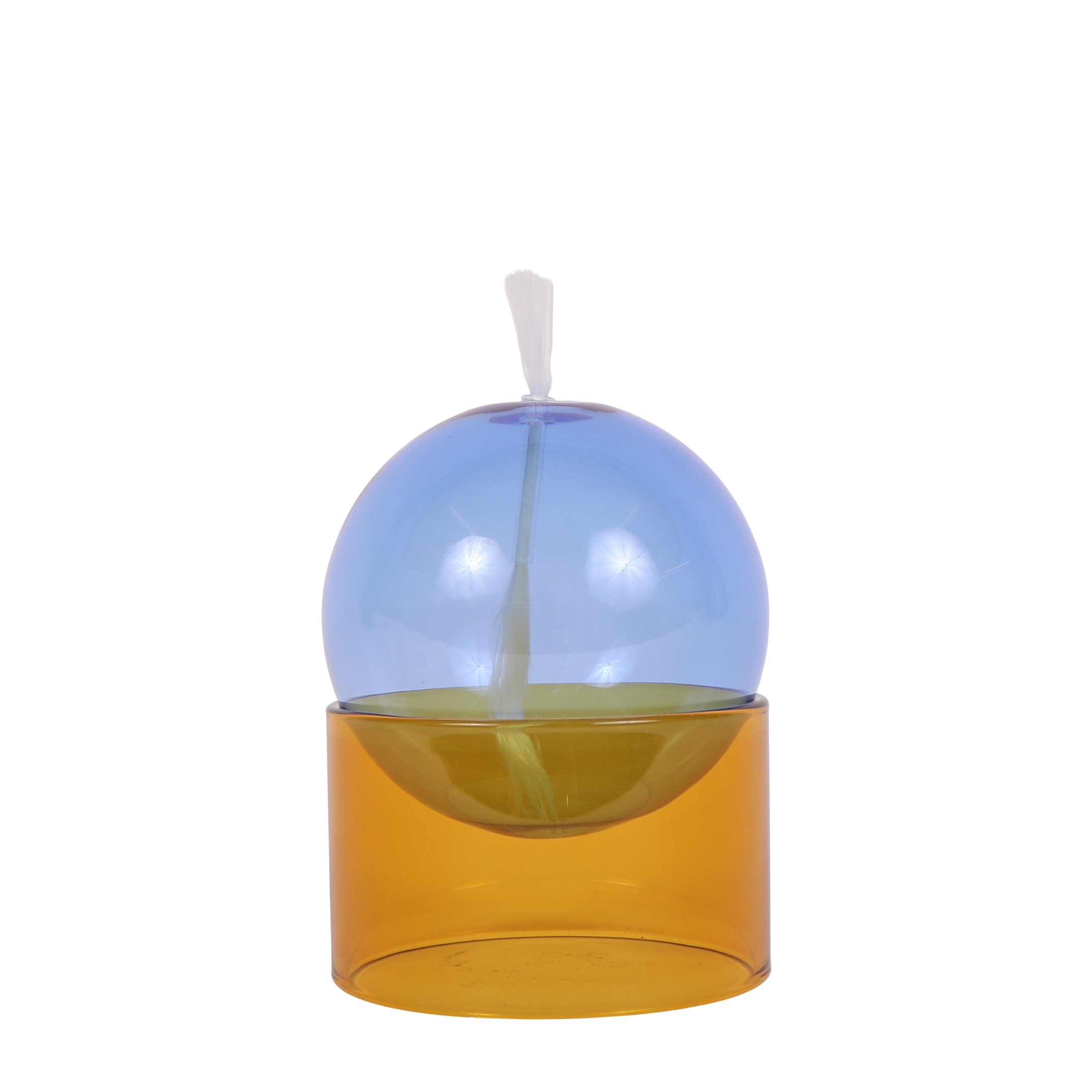 Standing Oil Bubble, Low Tube, Blue