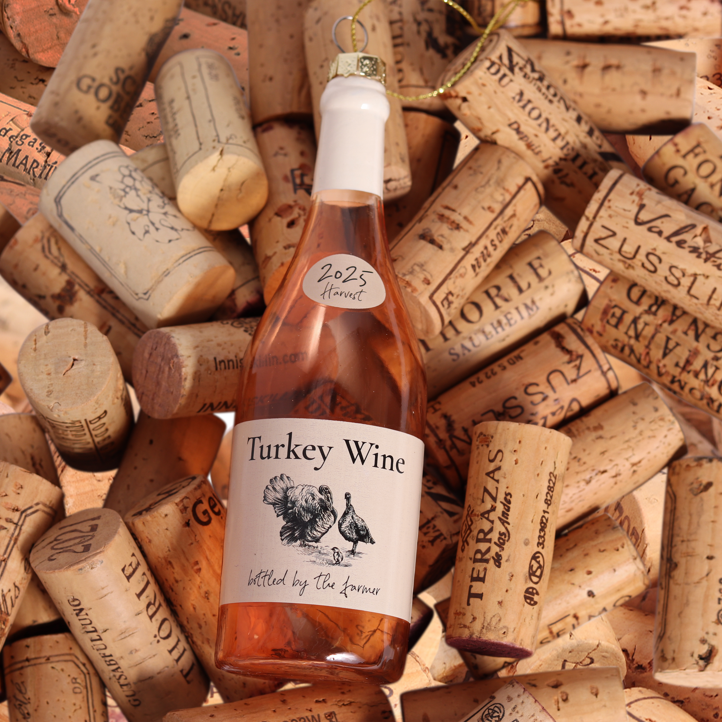 Turkey Wine Glass Decoration, 13cm