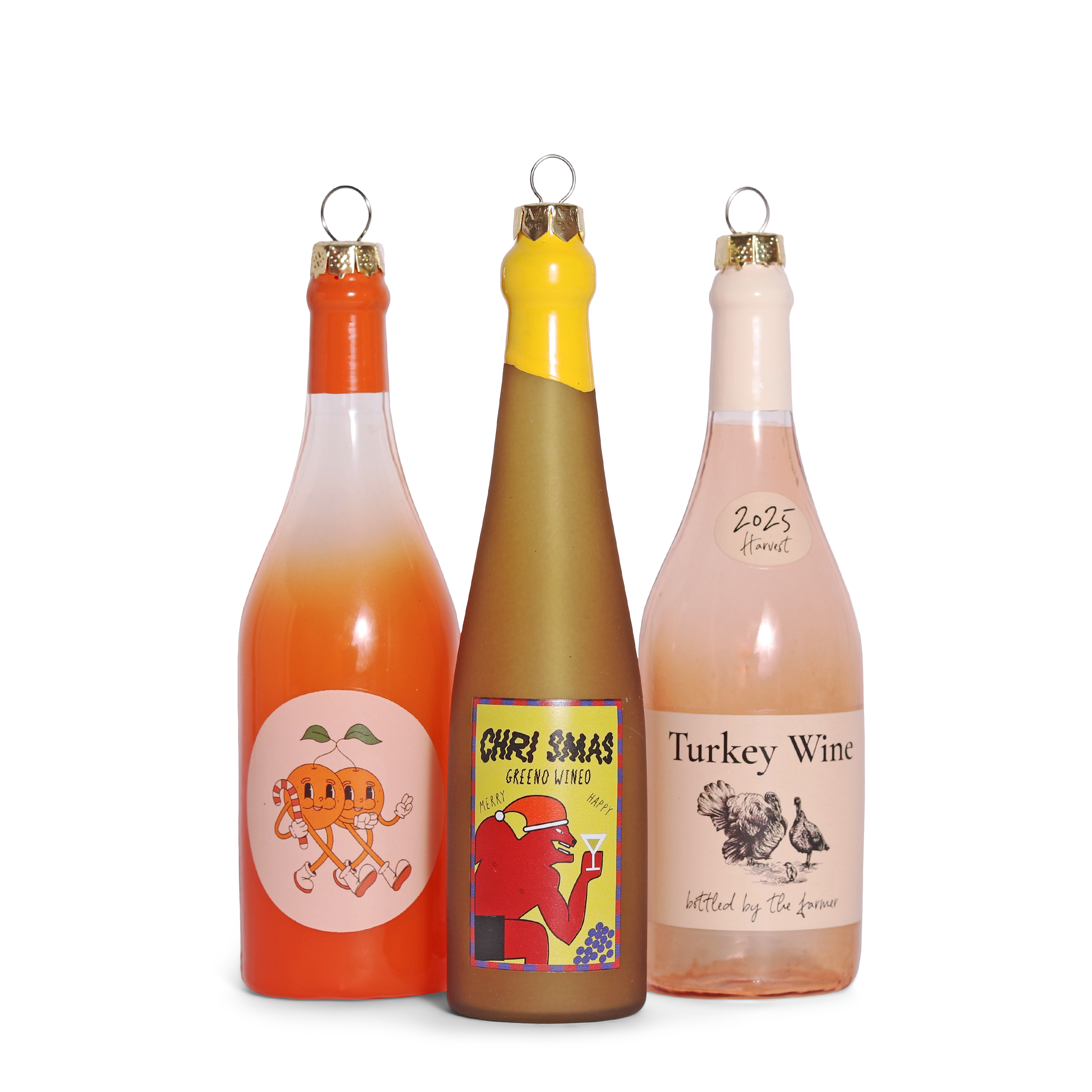 Turkey Wine Glass Decoration, 13cm