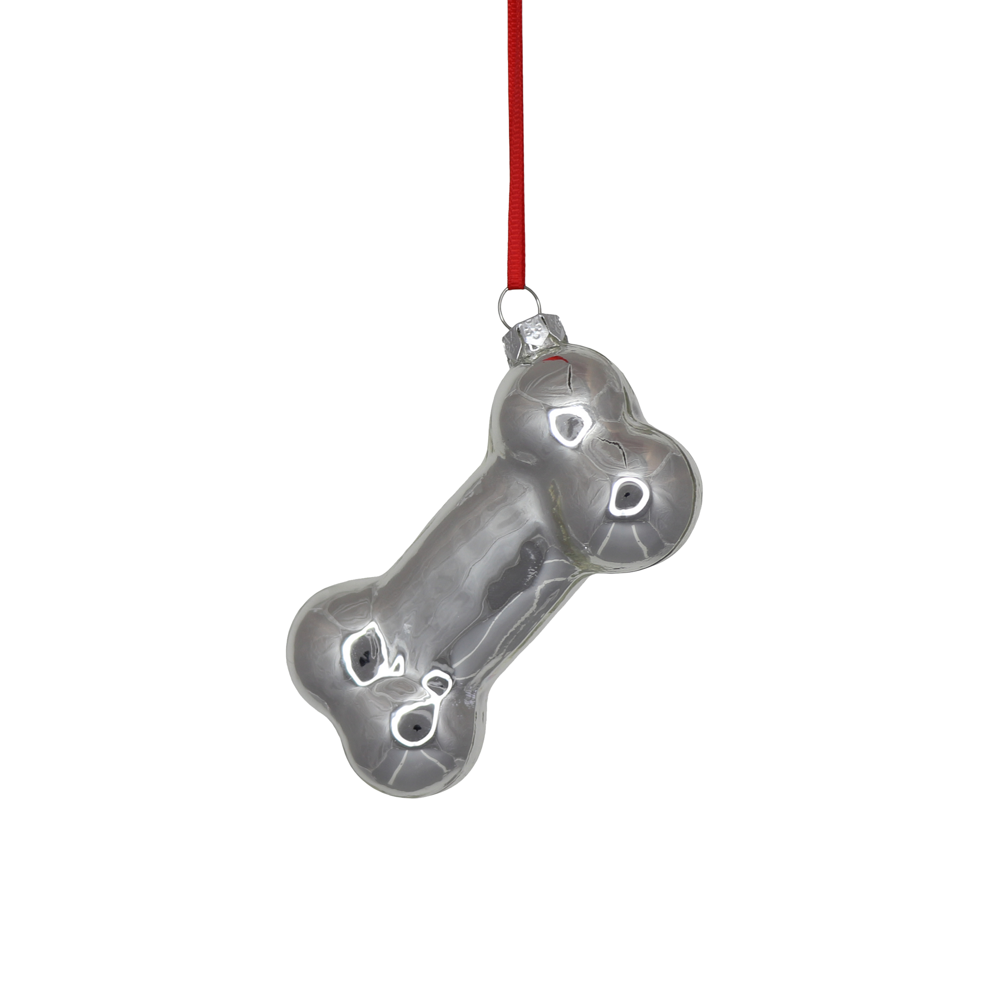 Dog Bone Decoration Silver, 9cm