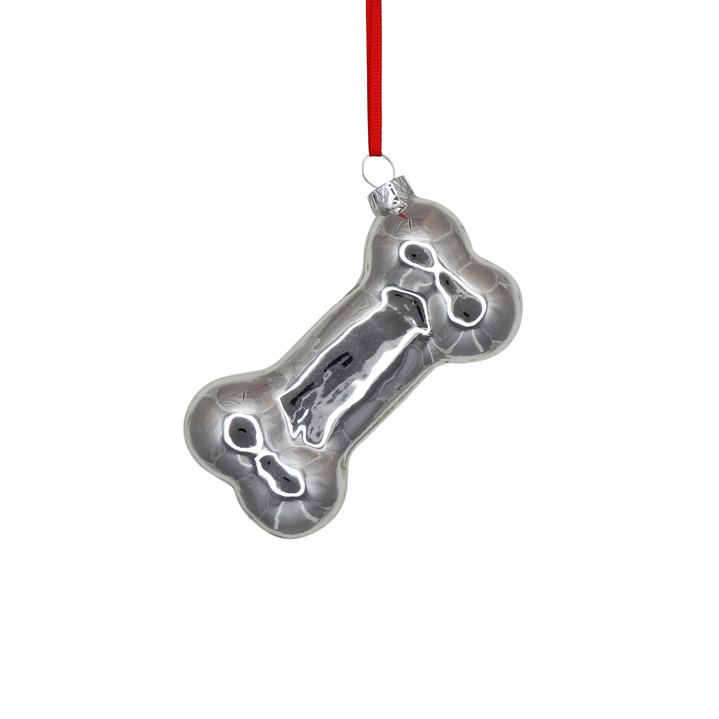 Dog Bone Decoration Silver, Personalisable