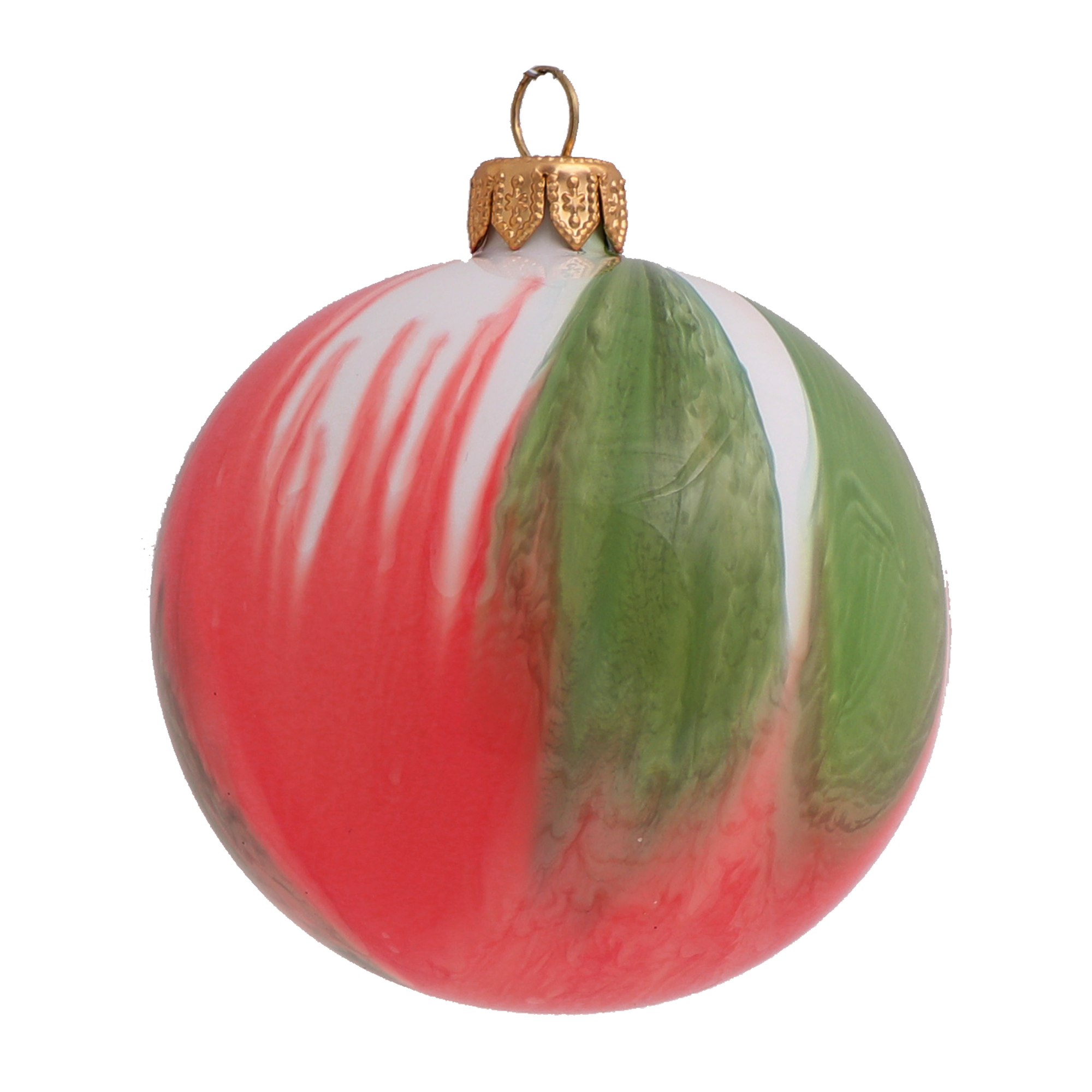 Splash Red & Green Bauble, 8cm