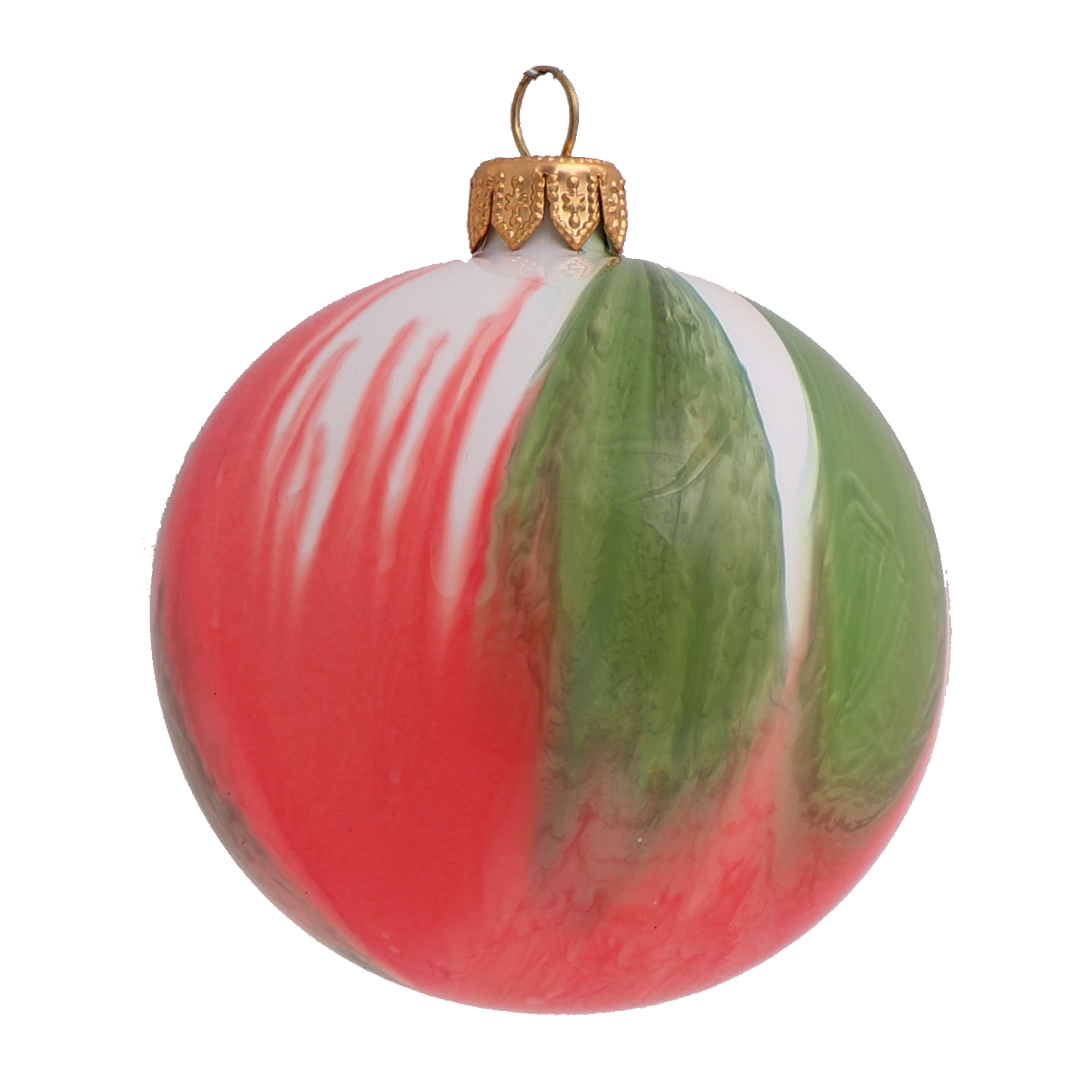 Splash Red & Green Bauble, 8cm
