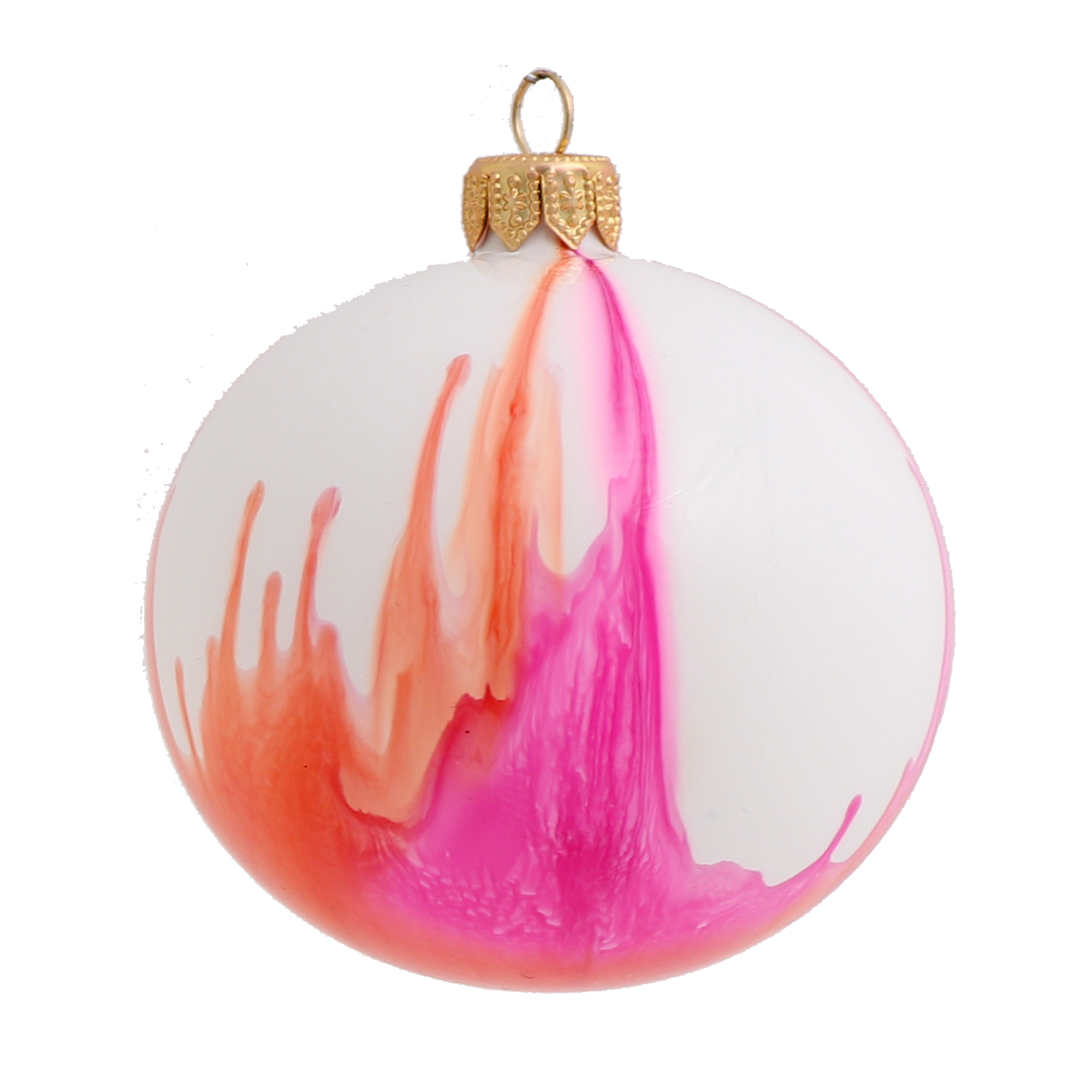 Splash Bauble, 8cm Pink & Orange