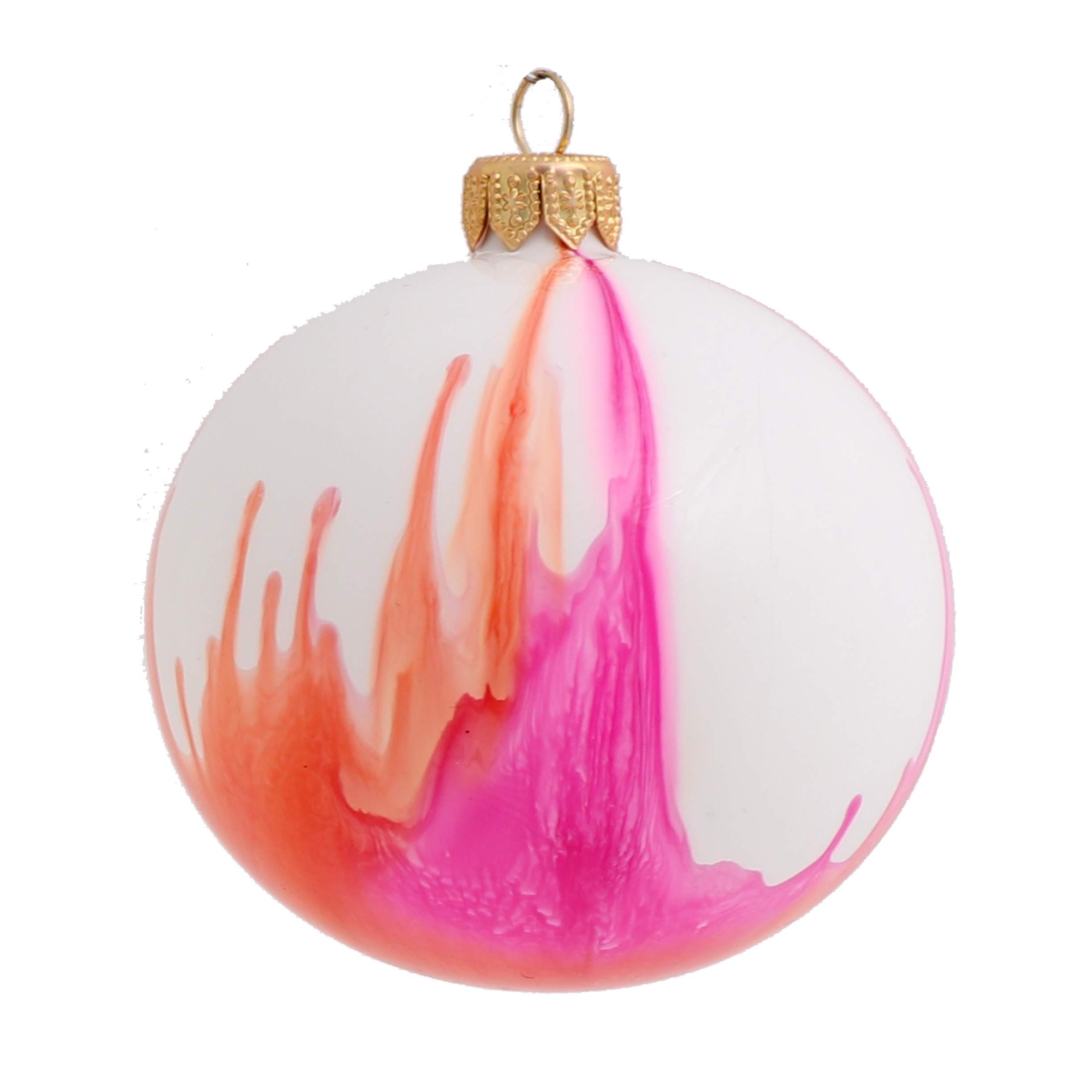 Splash Bauble, 8cm Pink & Orange