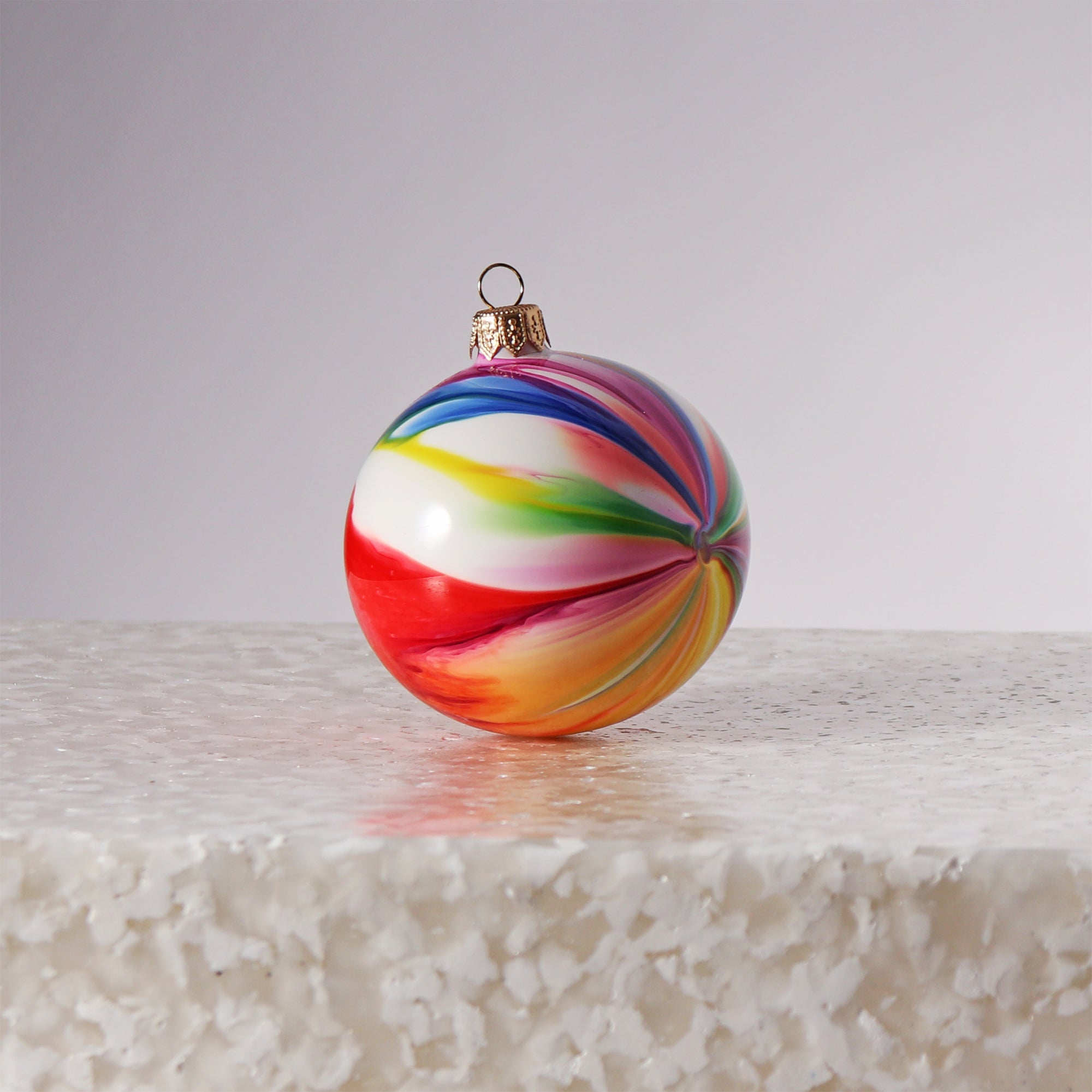 Marble Rainbow Effect Bauble, 8cm