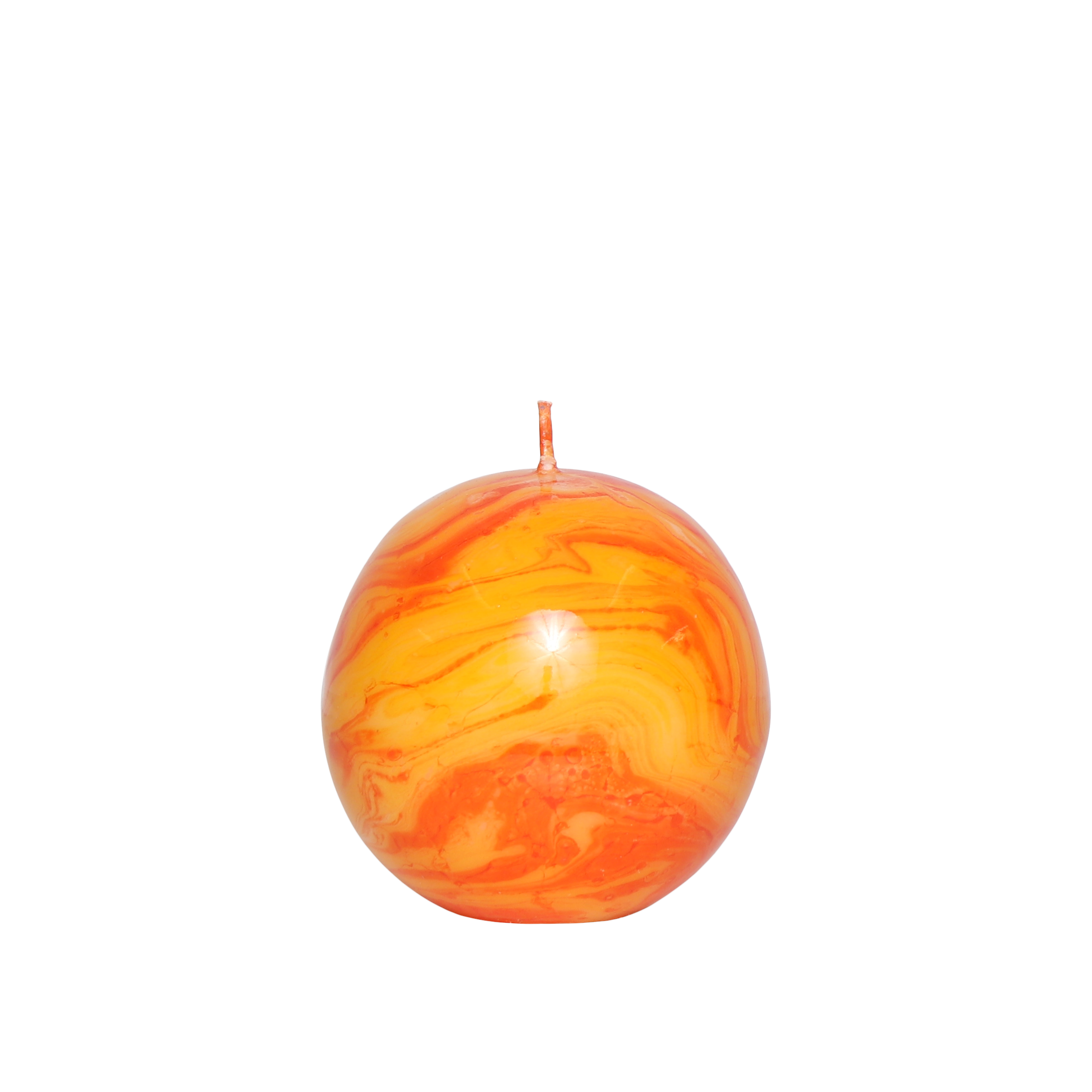 Marble Sphere Candle Orange
