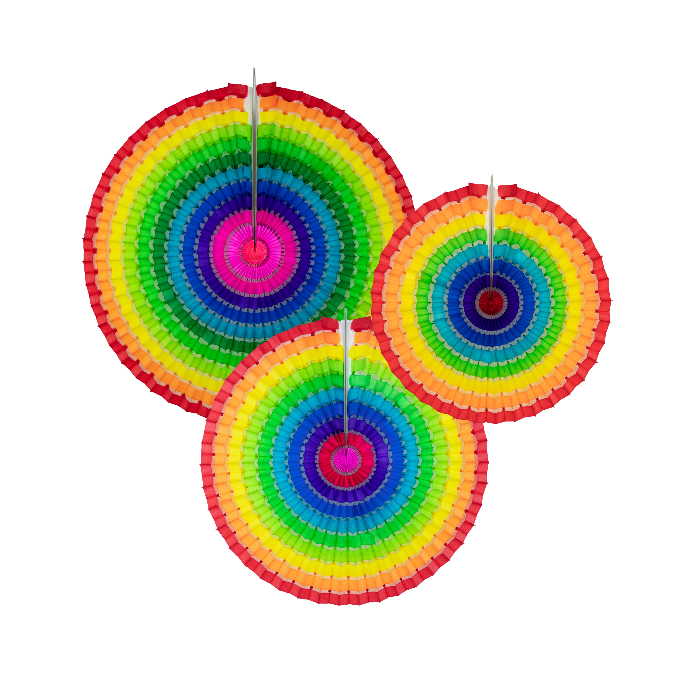 Striped Fan 30cm, Rainbow