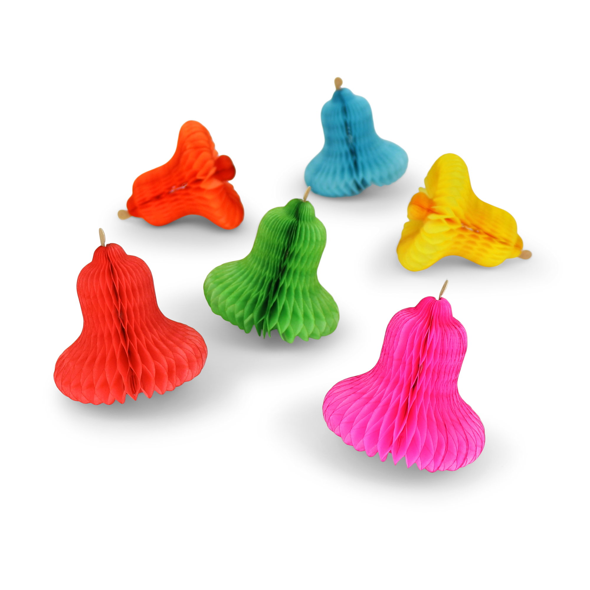 Honeycomb Mini Bells Rainbow, Set of 6