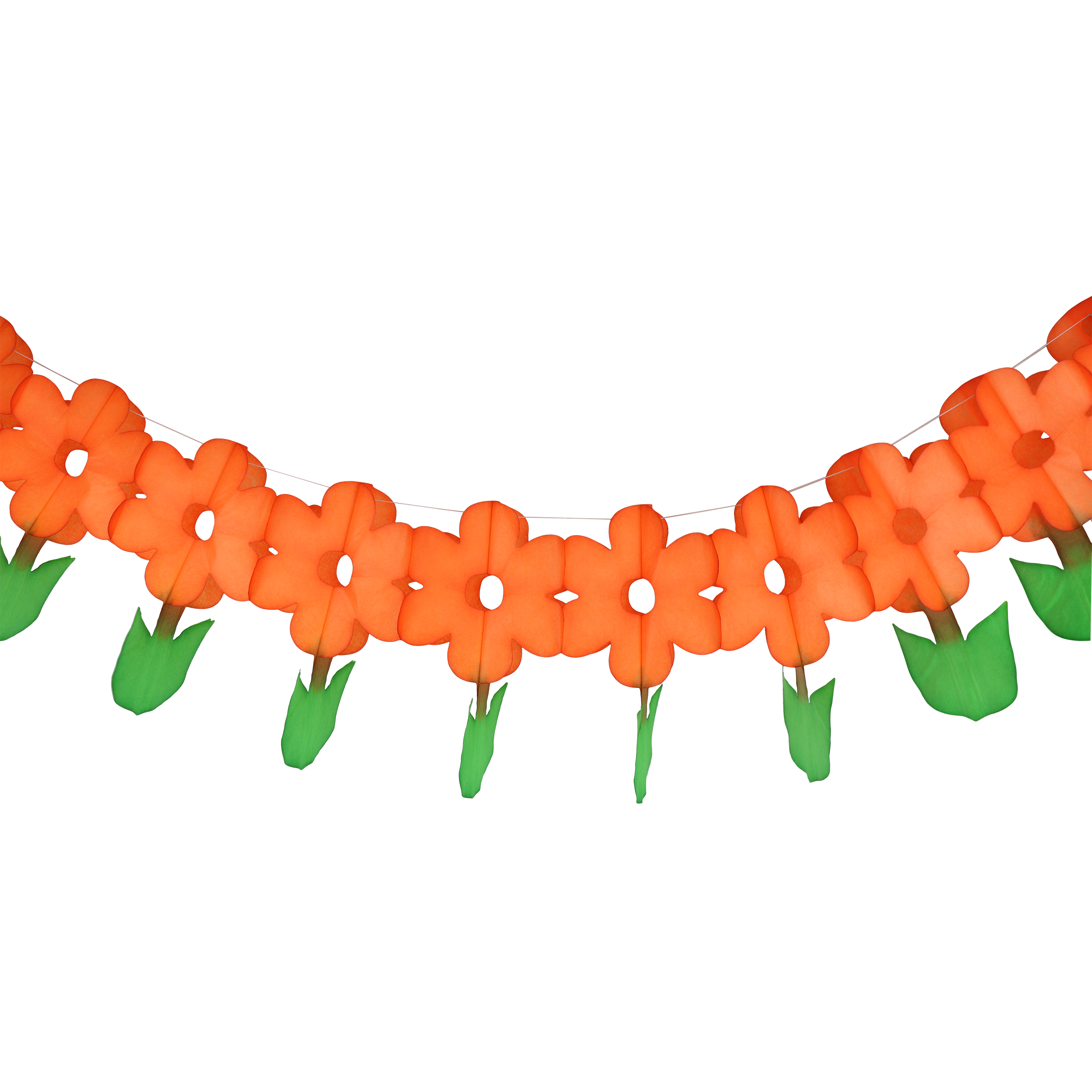 Flower Garland 3m, Bright Orange