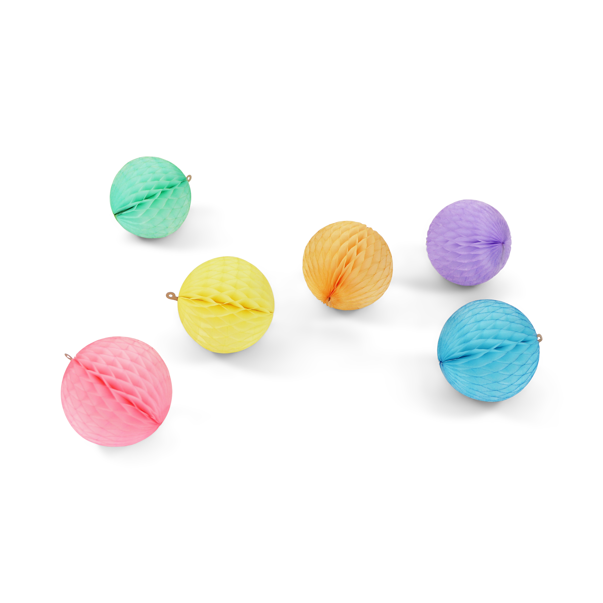 Honeycomb Ball 5cm Pastel, Set of 6