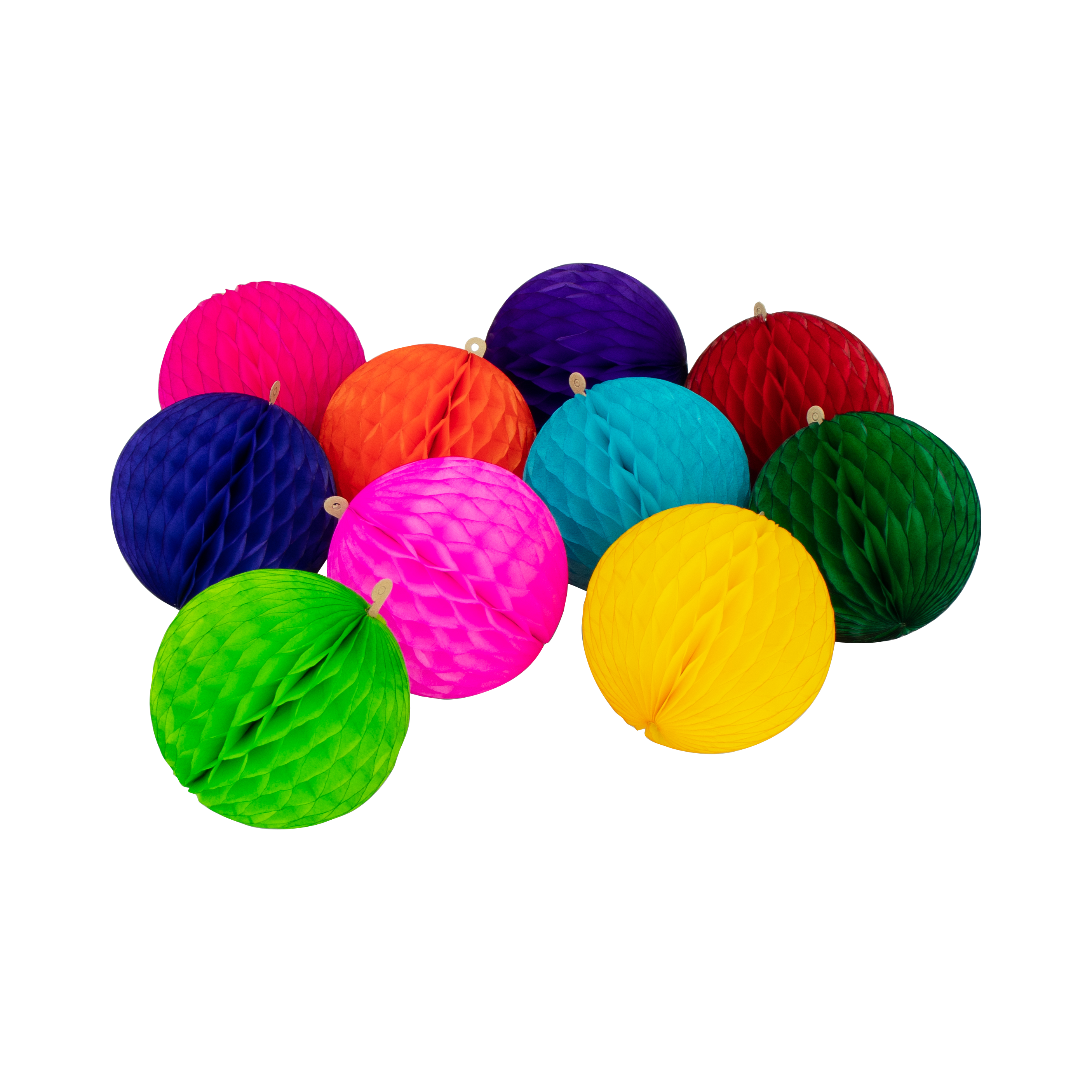 Honeycomb Ball 8cm Rainbow, Set of 10
