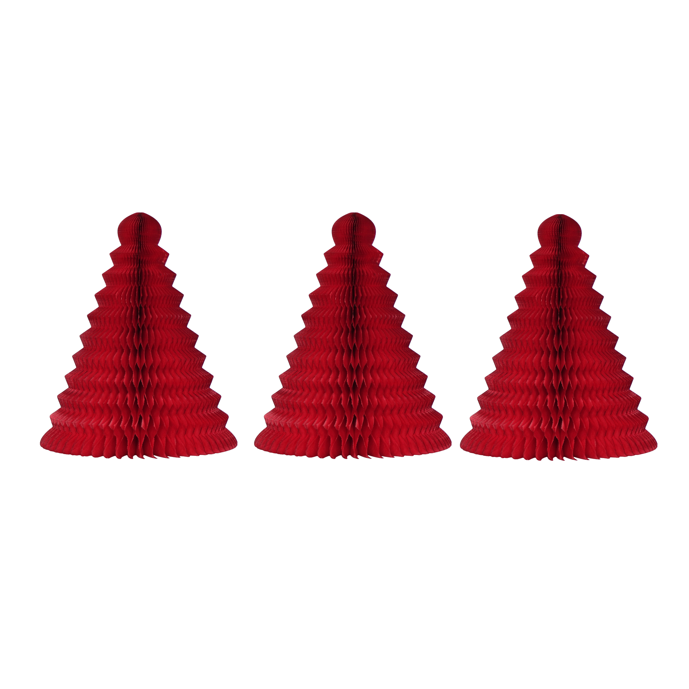 Cone Tree 10cm Red, Pack of 3