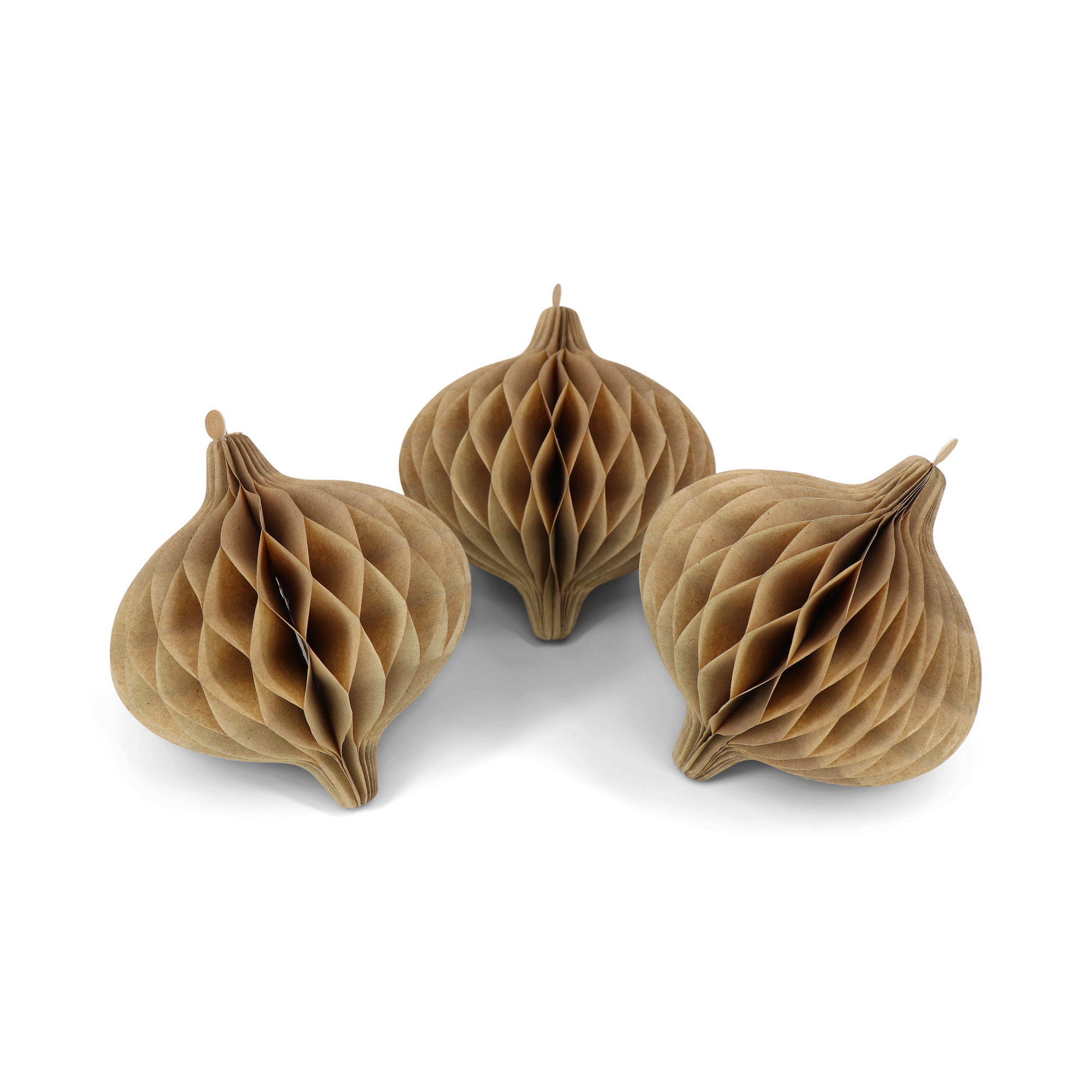 Honeycomb Onion 12cm Kraft, Pack of 3