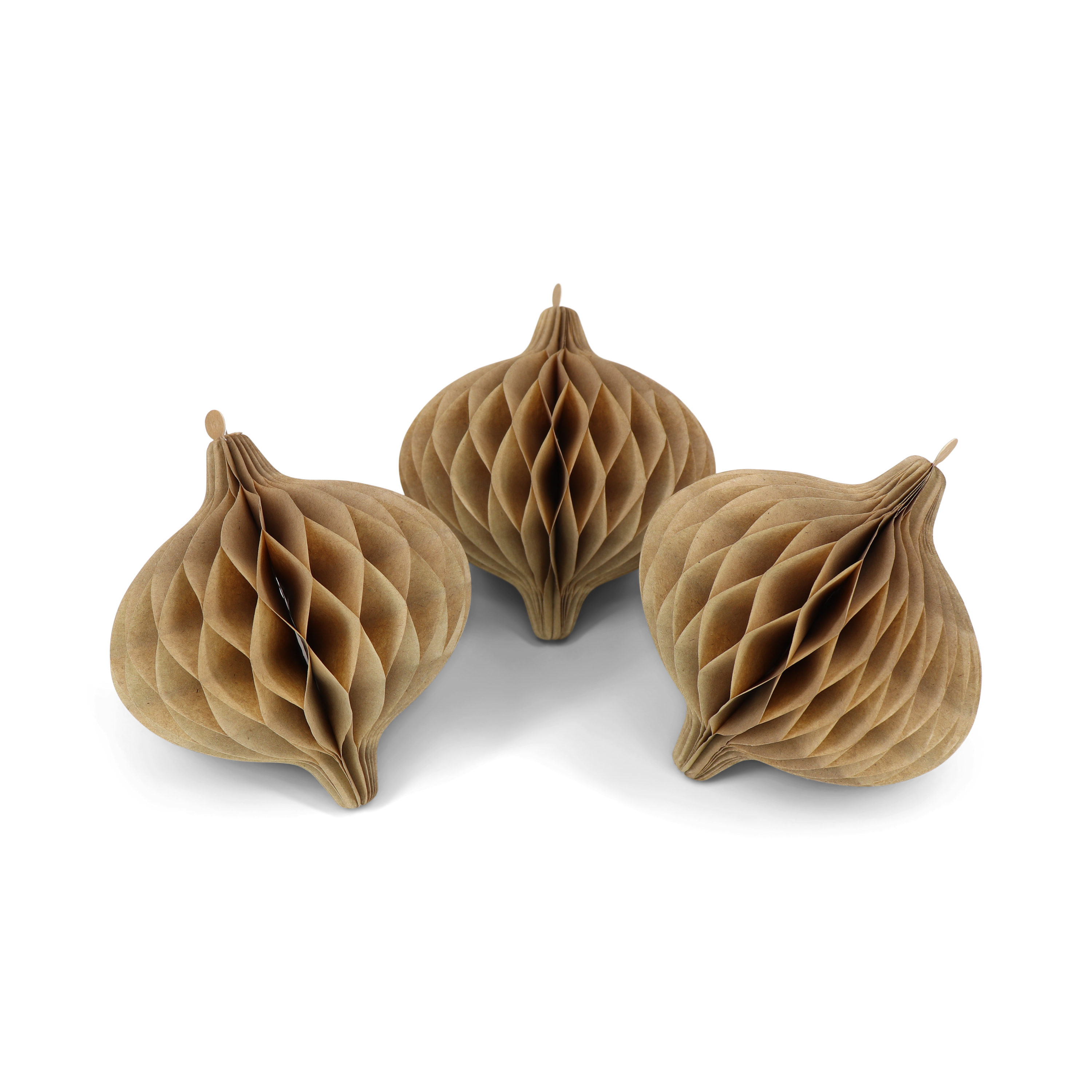 Honeycomb Onion 12cm Kraft, Pack of 3