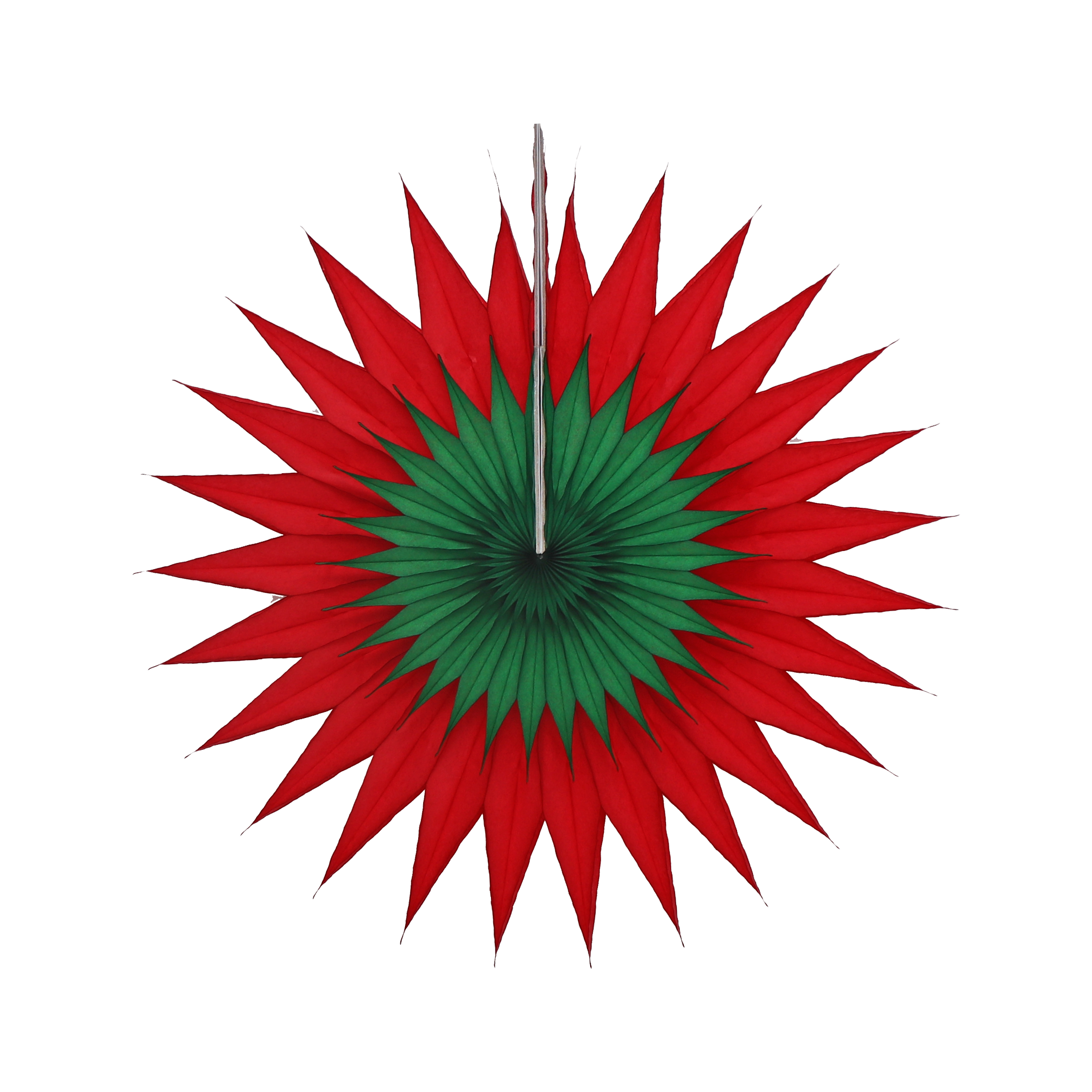 Pointed Duo Fan 30cm, Red & Green