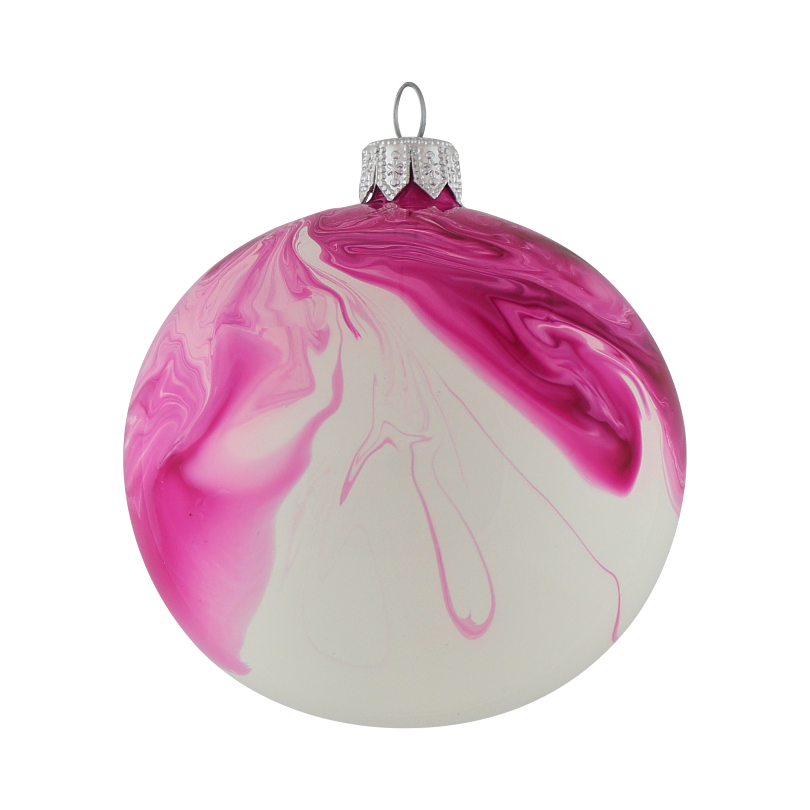 Marble Effect Pink Bauble, 8cm
