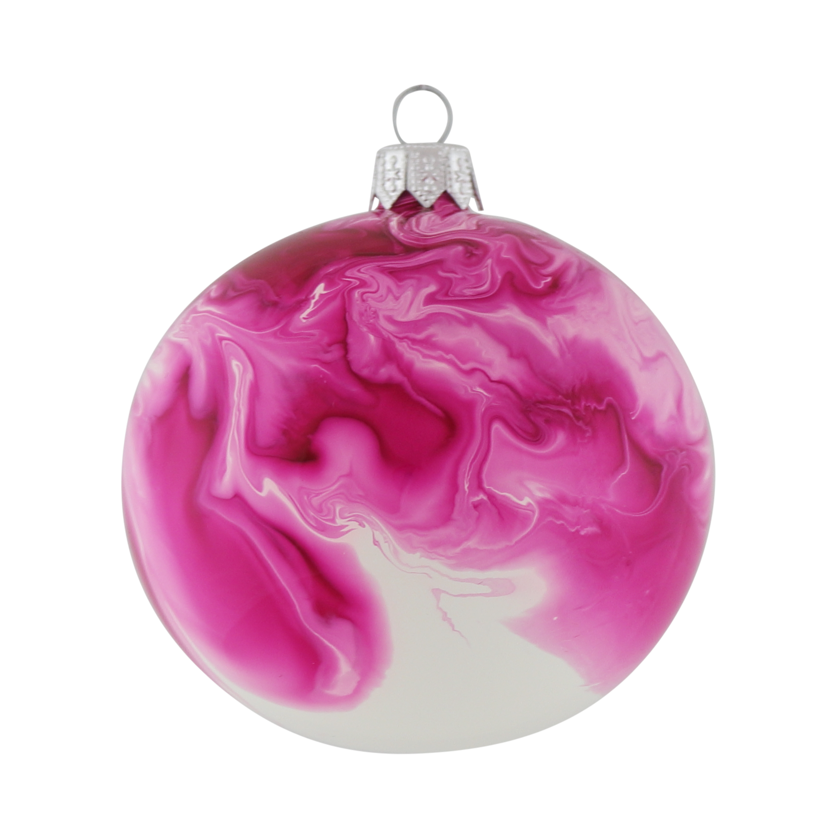 Marble Effect Pink Bauble, 8cm